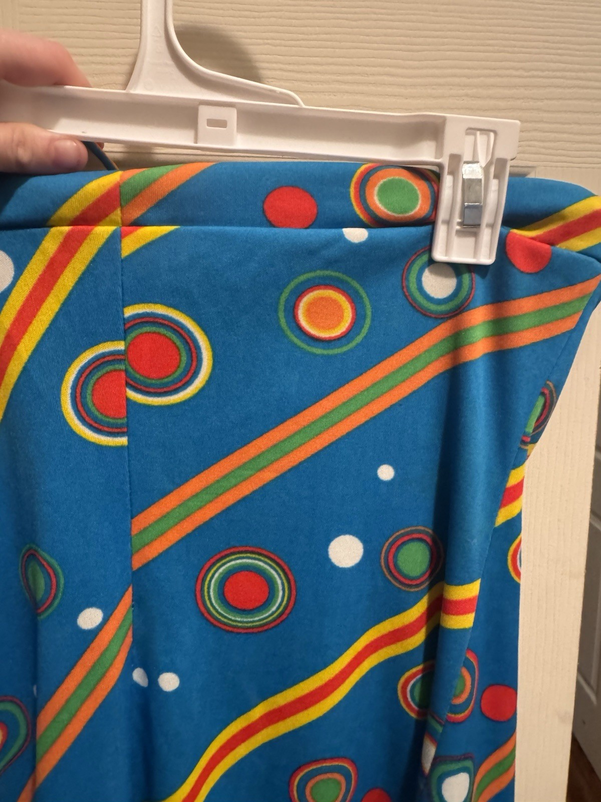 VTG 1970s psychedelic Hippie Maxi Dress Tie Around Neck Dress Size M/L