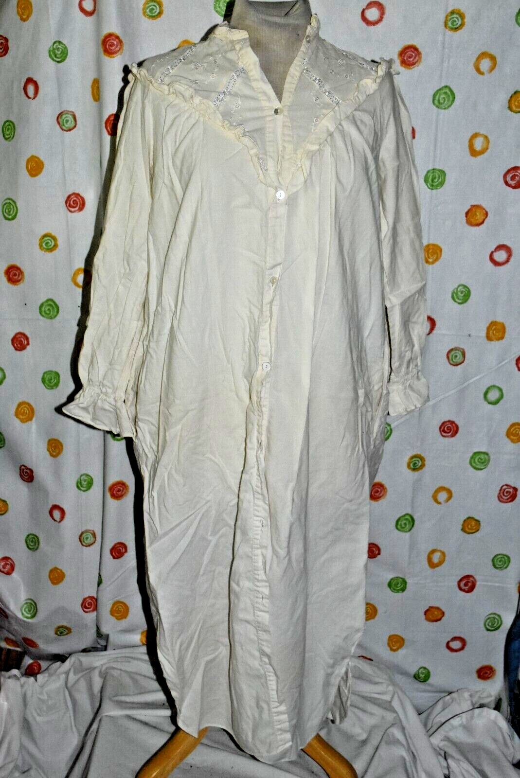Vintage 1990’s JODIE ARDEN white long nightgown WOMENS Small reenactment EUC