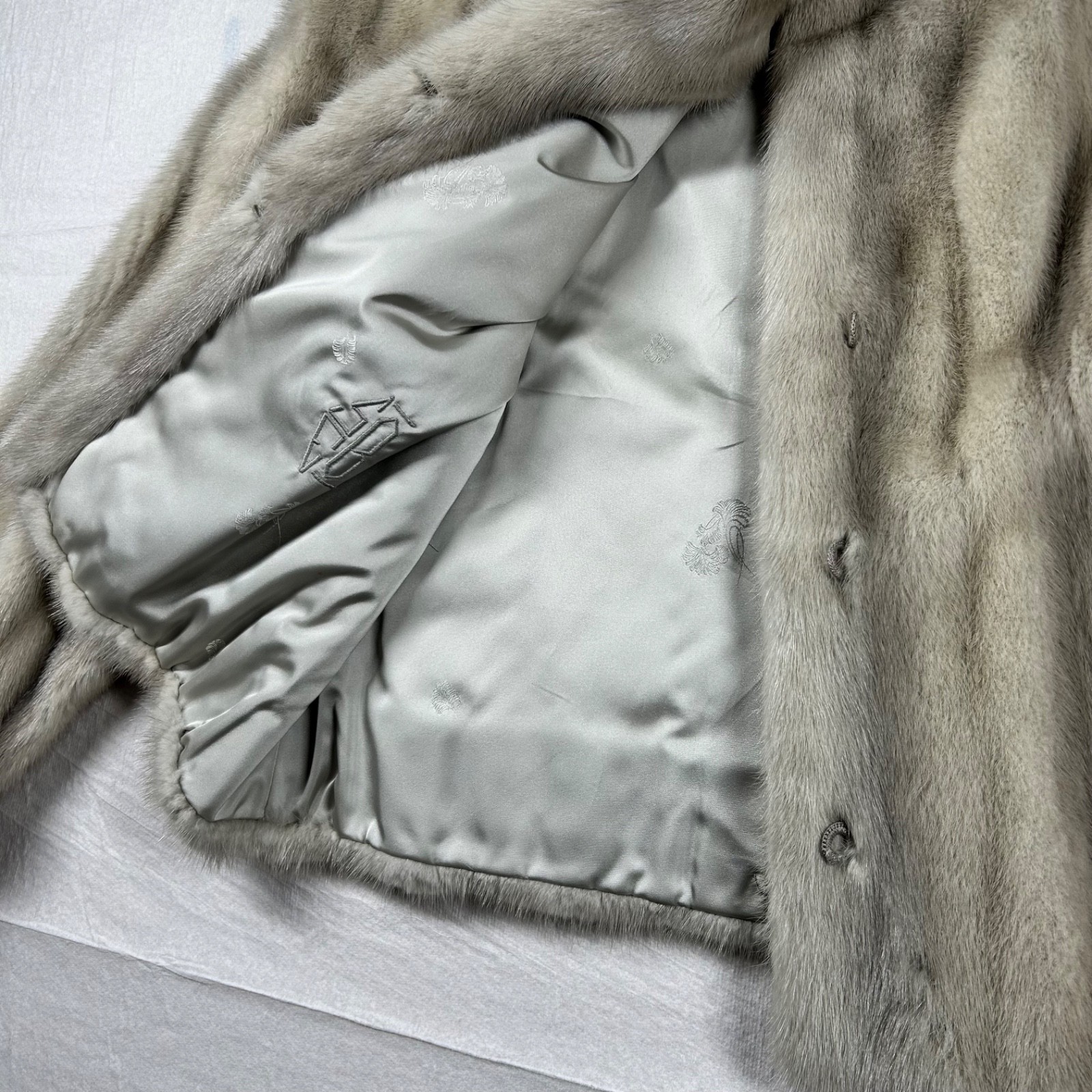 Vtg Christie Brothers Natural Cerulean Mink Jacket Gray Sapphire Fur 80s Mob Lux