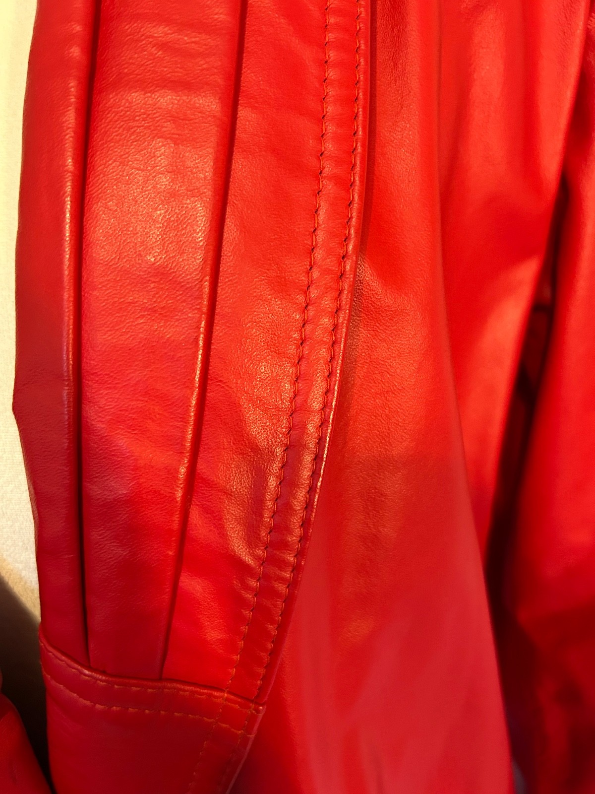 Vintage women’s 1980’s red Argentinian leather trench coat – Small