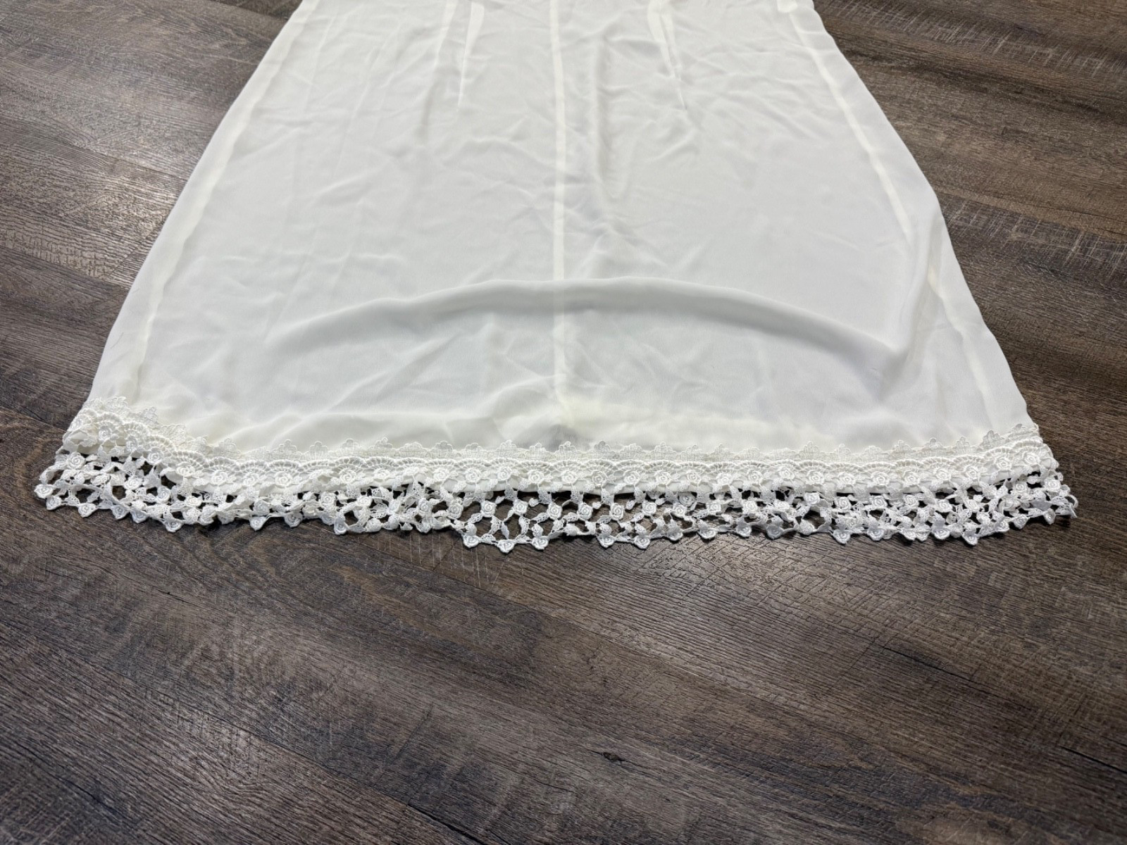 Vintage Katy D Kathryn Deene White Lace Slip Dress—Size 26/28 Made in USA White