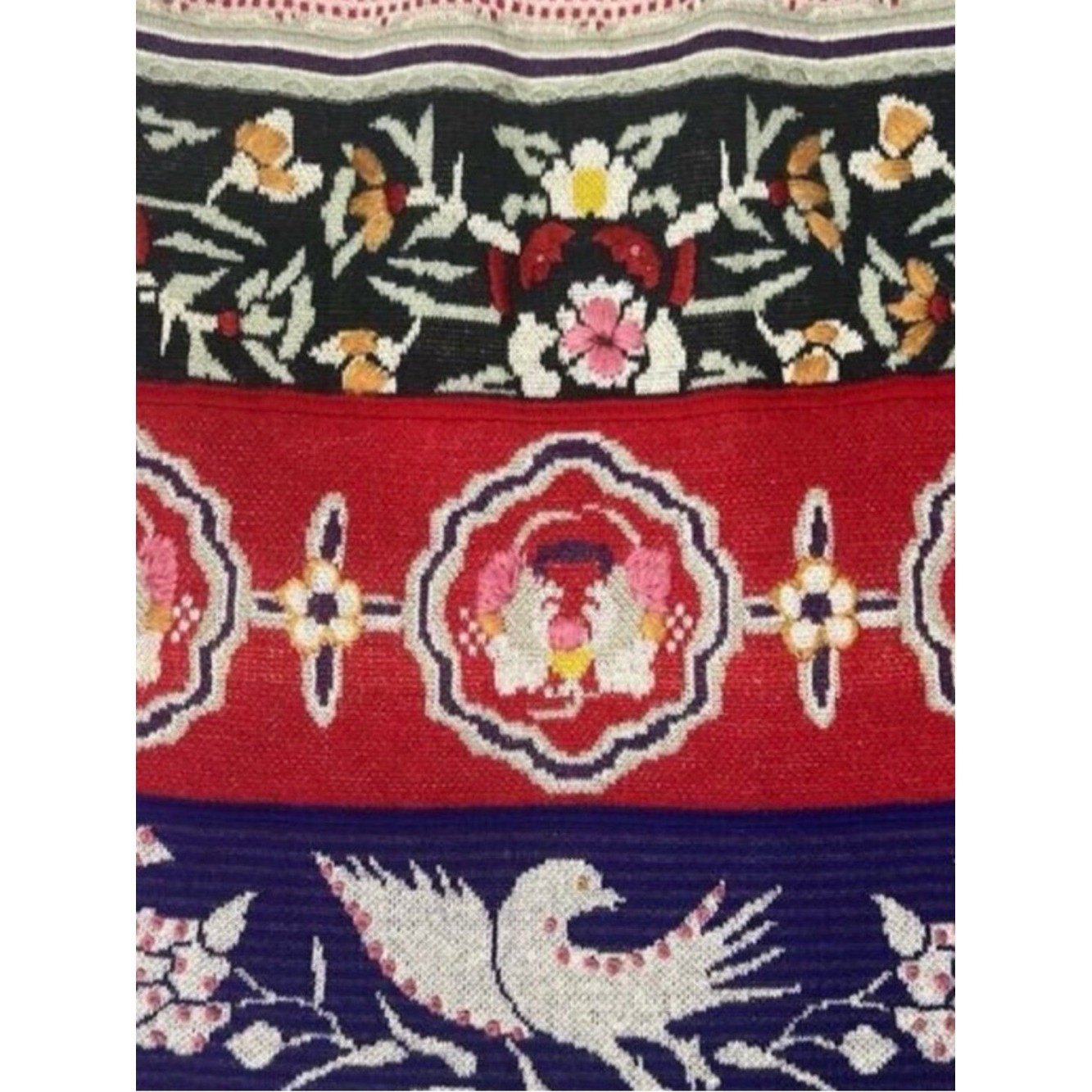 Y2K Anthropologie MOTH Embroidered Dove/Floral Print Chava Boho/Folk Skirt