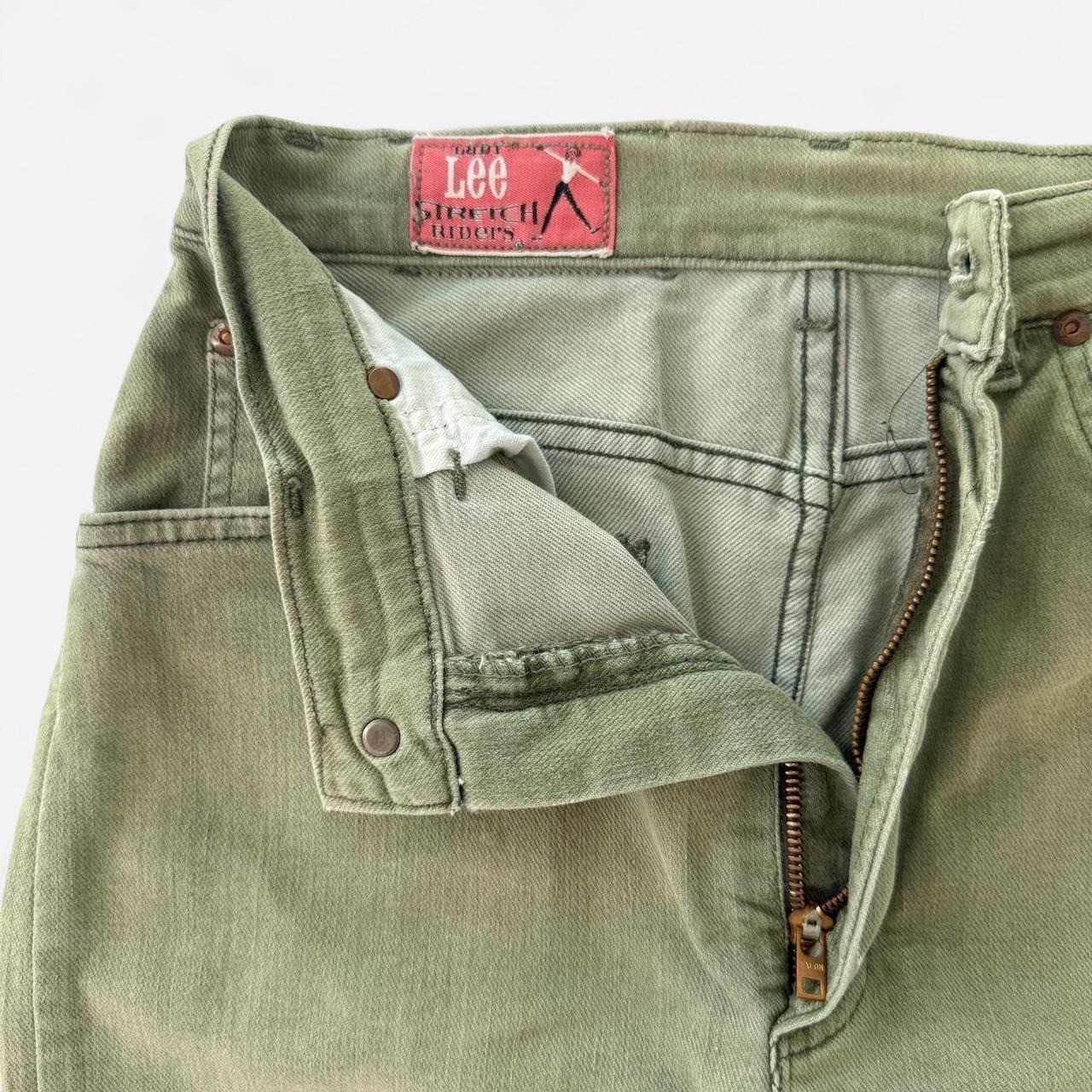 Vintage 1960s Lady Lee stretch riders in olive green skinny jean