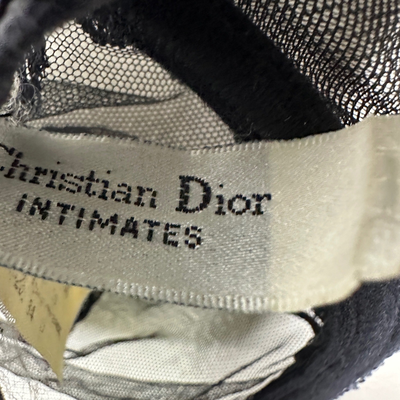 Christian Dior Women’s 34B Bra Black Vintage Floral Lace Sheer Underwire