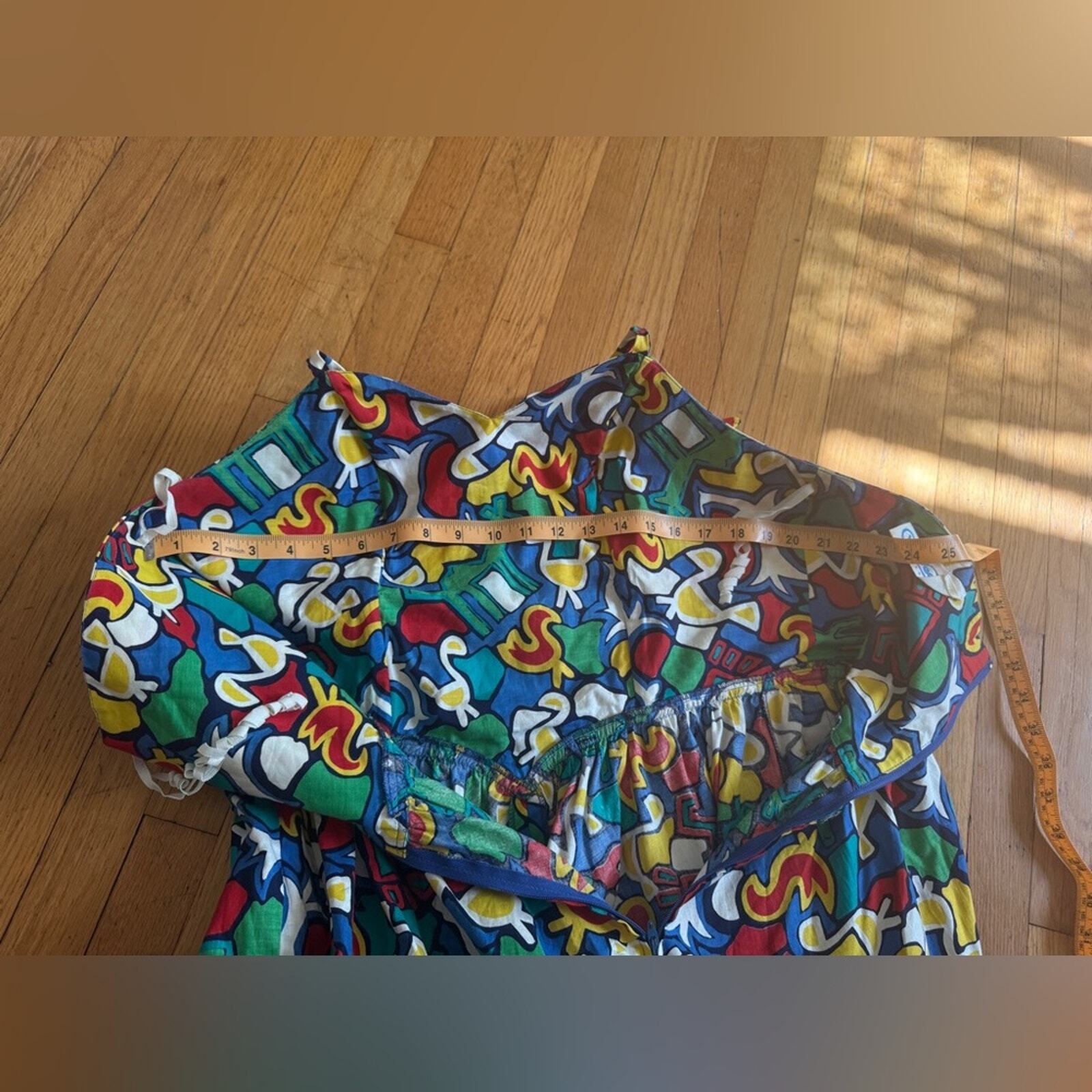 80s does 50s Vintage Rainbow Animal Print fit and Flare dress