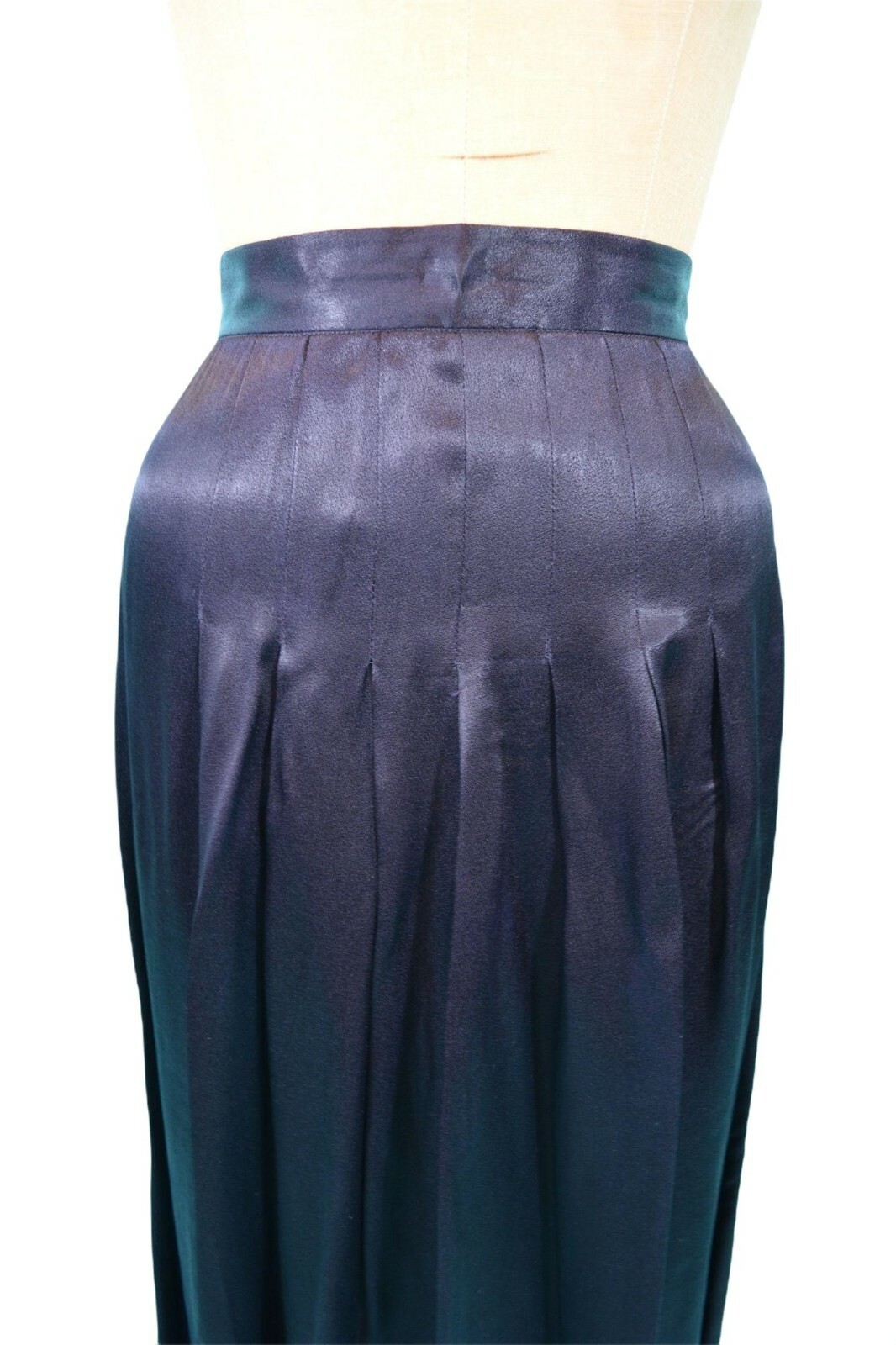 Vintage 1970s Black Satin Skirt Mrs H Winter Henri Bendel W 23″