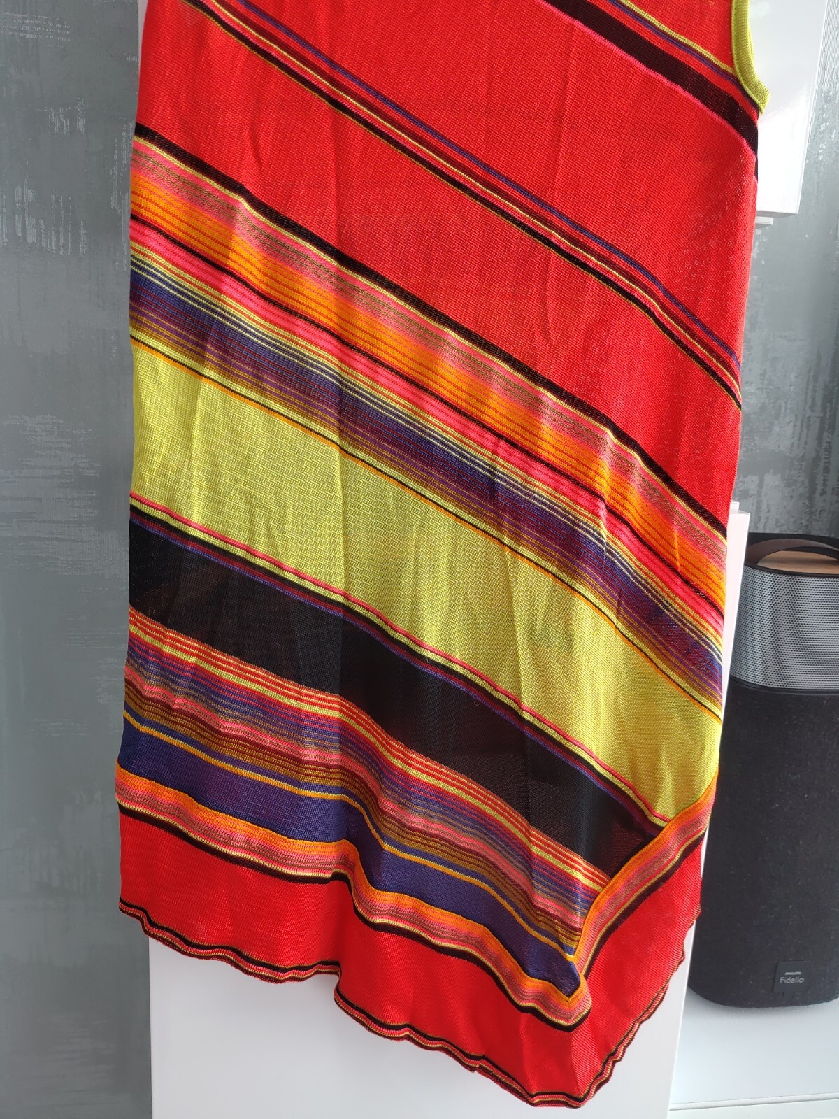 Kenzo Jungle Vintage Striped Multicolor Top Tank Shirt Dress Jersey Sleeveless L