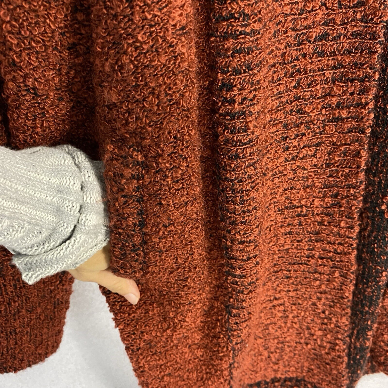 VTG Womens Cardigan Duster Chunky Knit Long Sweater Coat Burnt Orange M 80s 90s