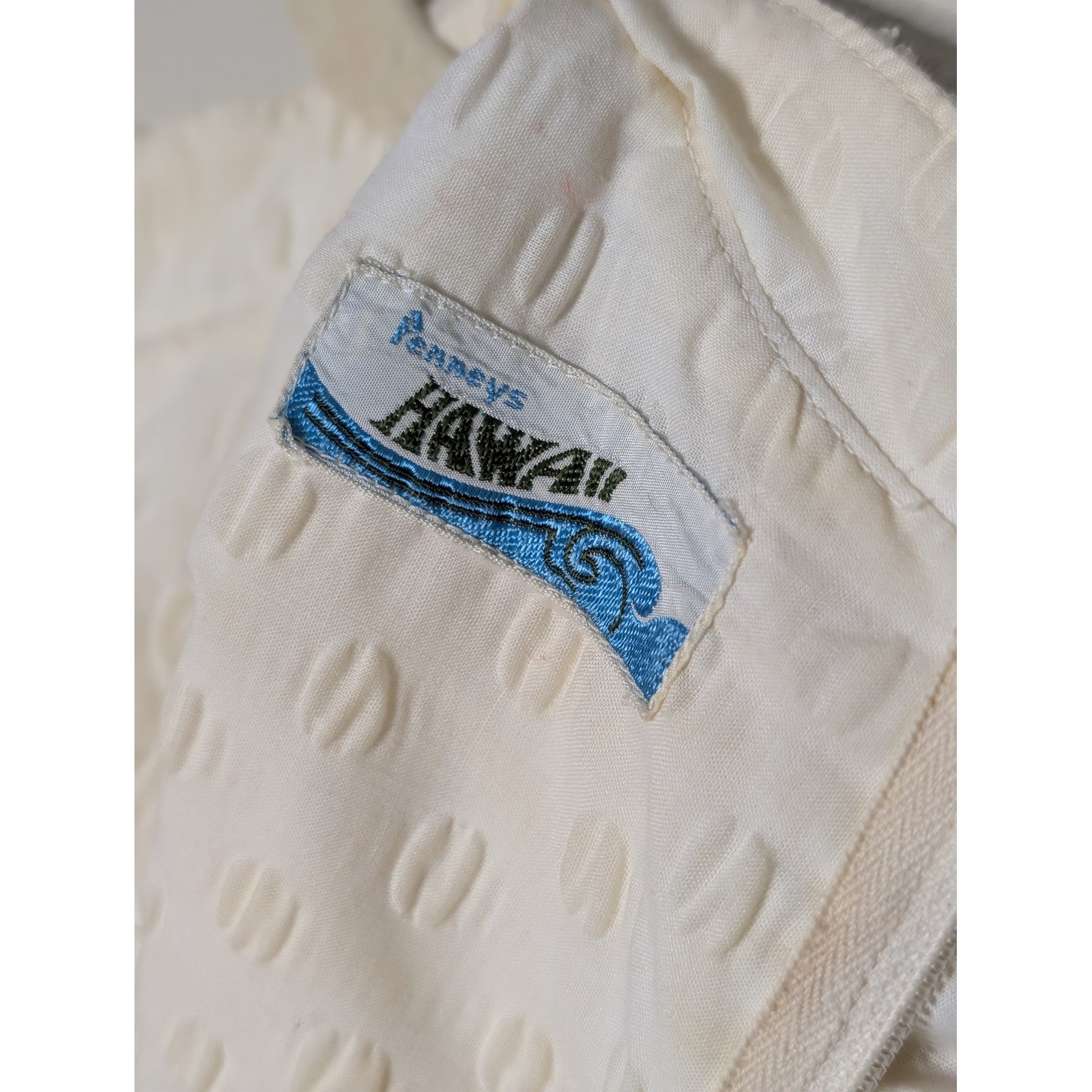 Vintage Penneys Hawaii Cream Lace Trim Maxi Dress Victorian Prairie Cottagecore