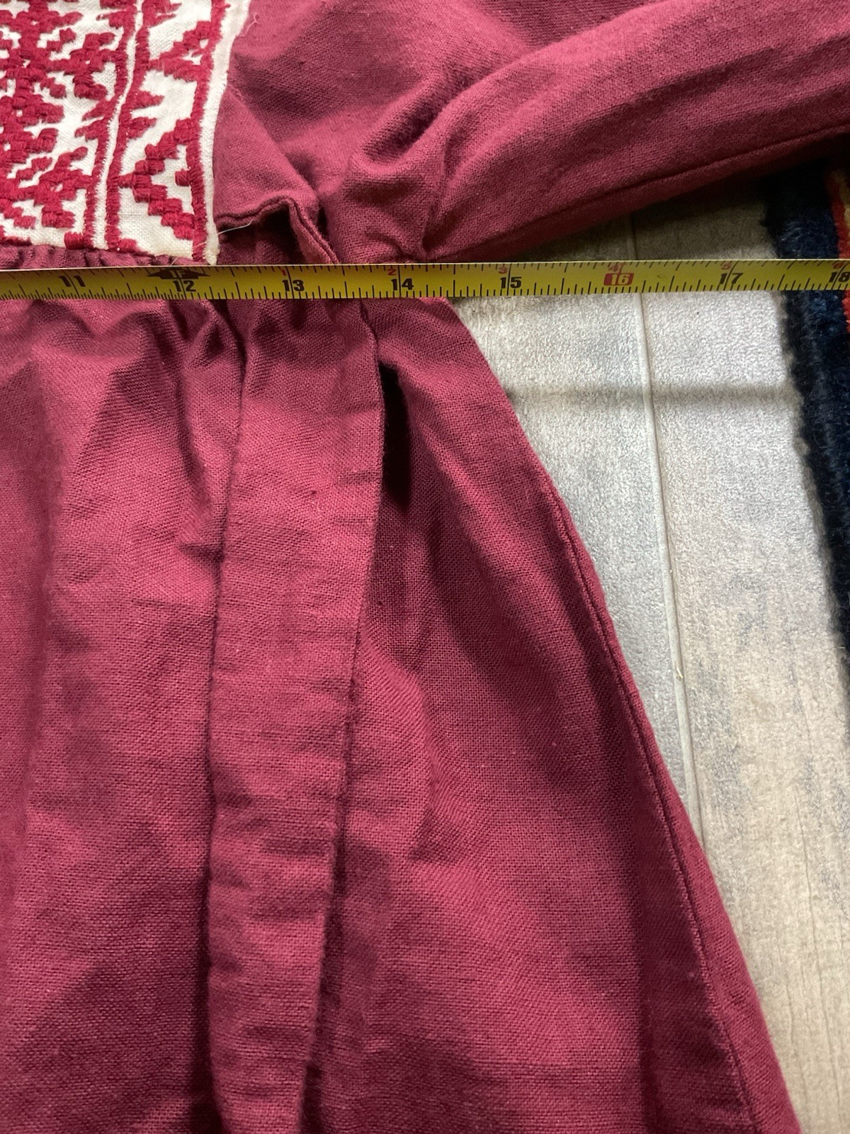 Vtg Rae Rag Dolls San Fransico Dress Maroon Bohemian Small (see Measurement)