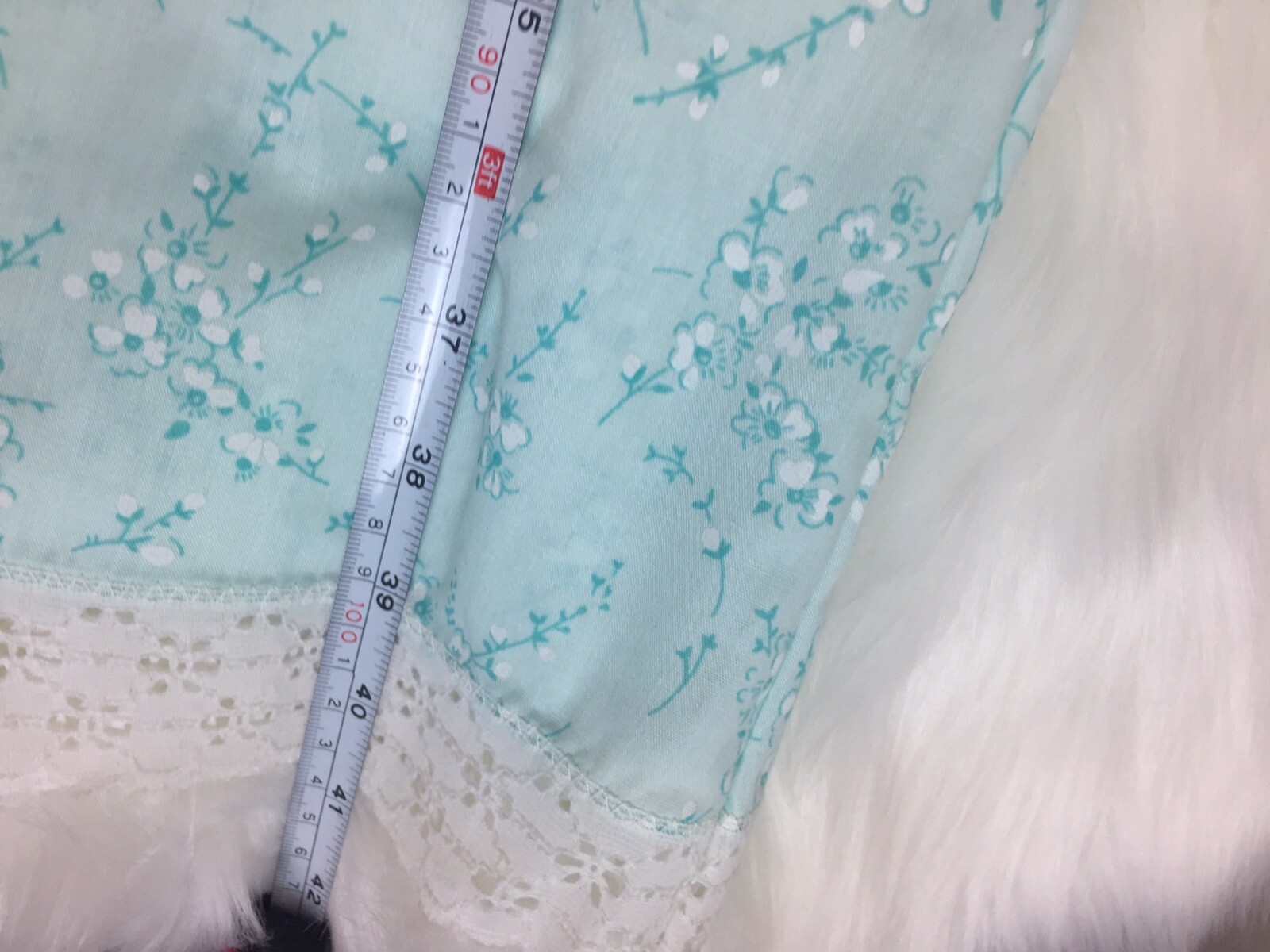 Womens 32-34 Size 15 Small Dutchmaid Nightgown Vintage Turquoise Floral H39