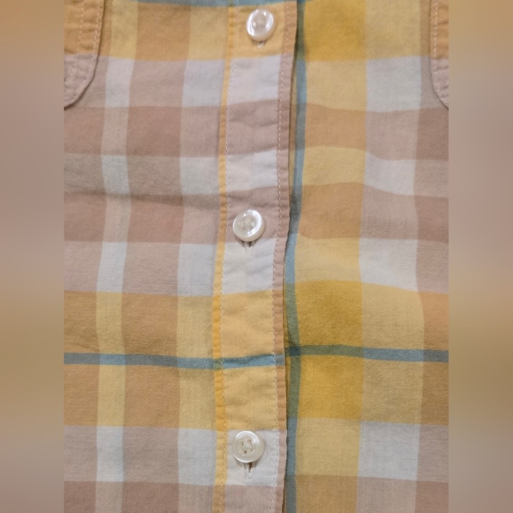 St Johns Bay Yellow & Tan Plaid Button-Up Shirt