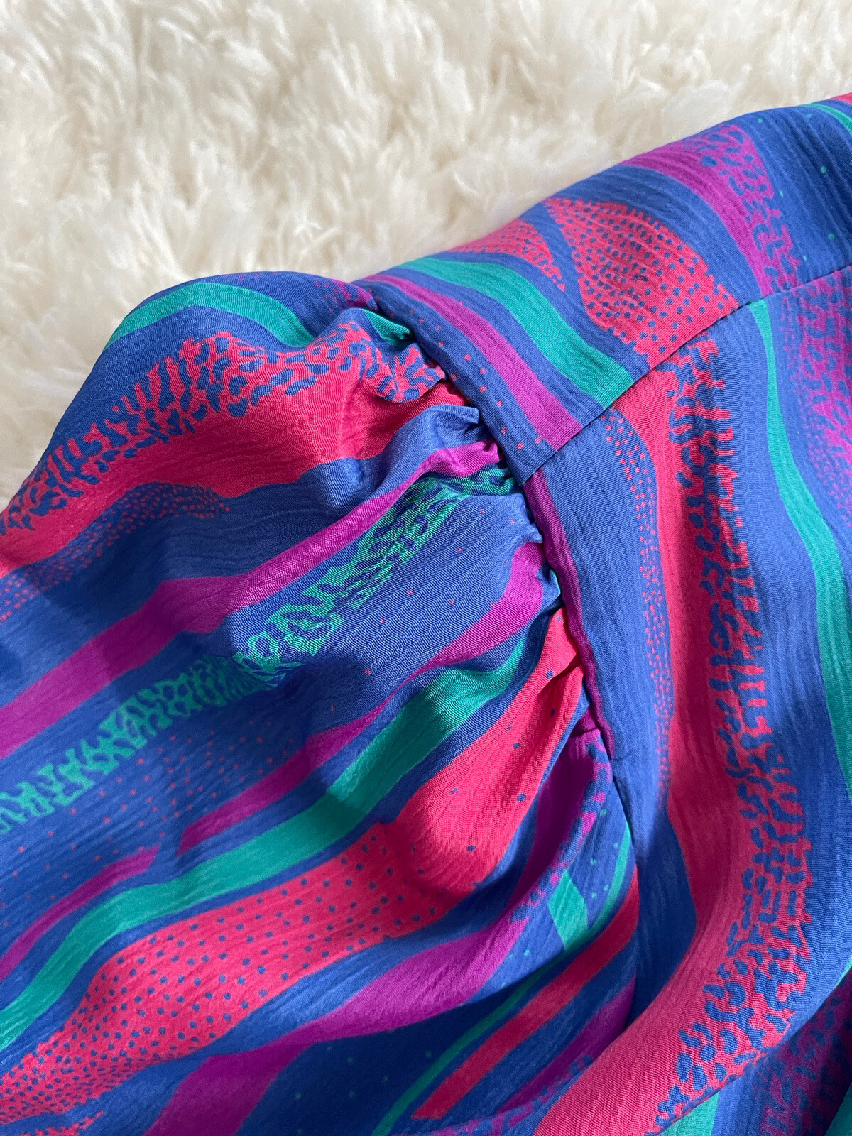 Vintage 80s Colorful Rainbow Women’s Jacket Jo Hanna York Polyester 18W