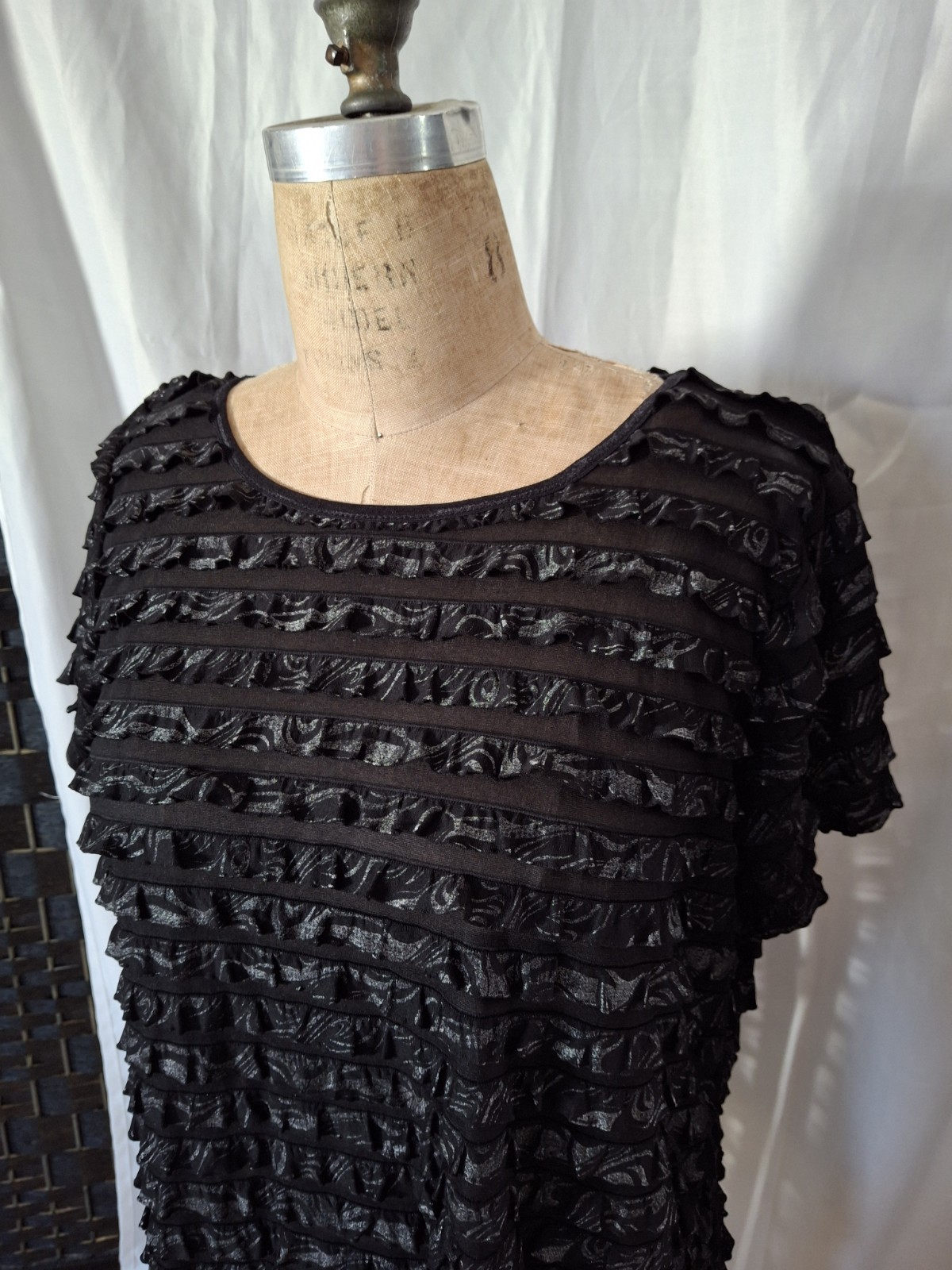 Nue Options Vintage Y2K Ruffle Layered Top Blouse Size 2X Coquette Fairy USA