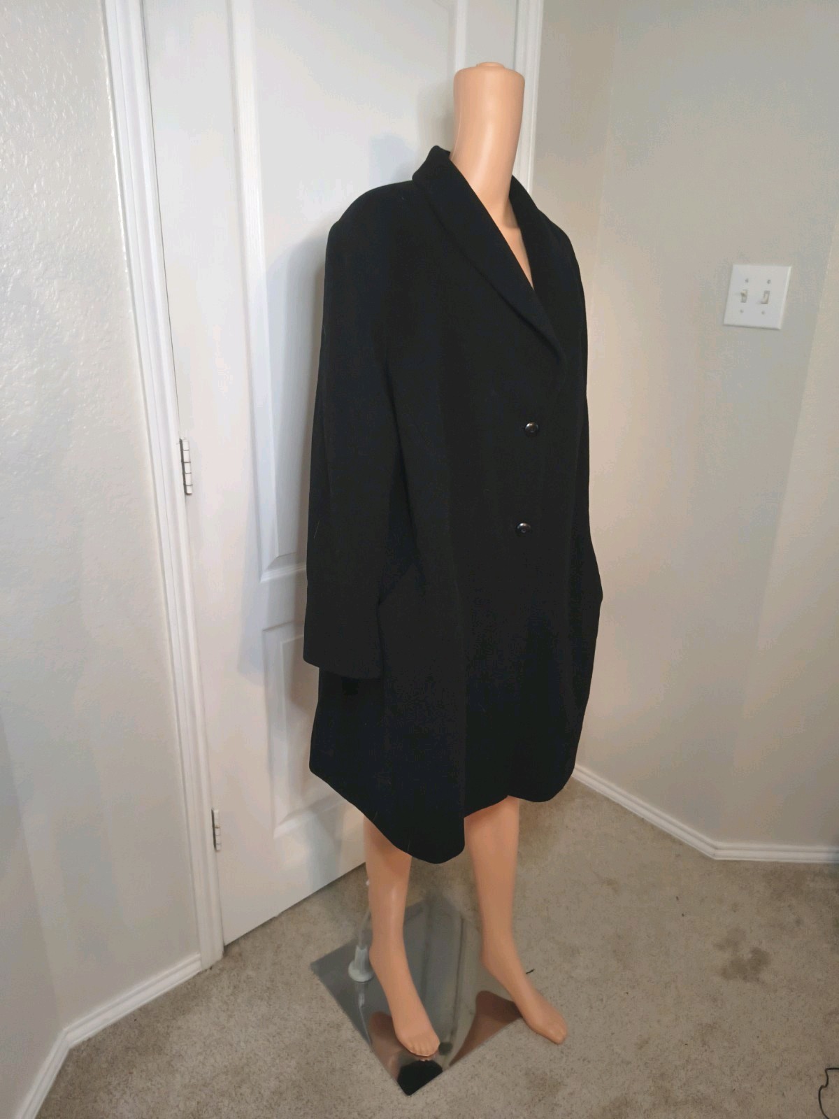 Vintage Wool Women’s XL Coat Long Black – Preston York Old Money Preppy Read-D22