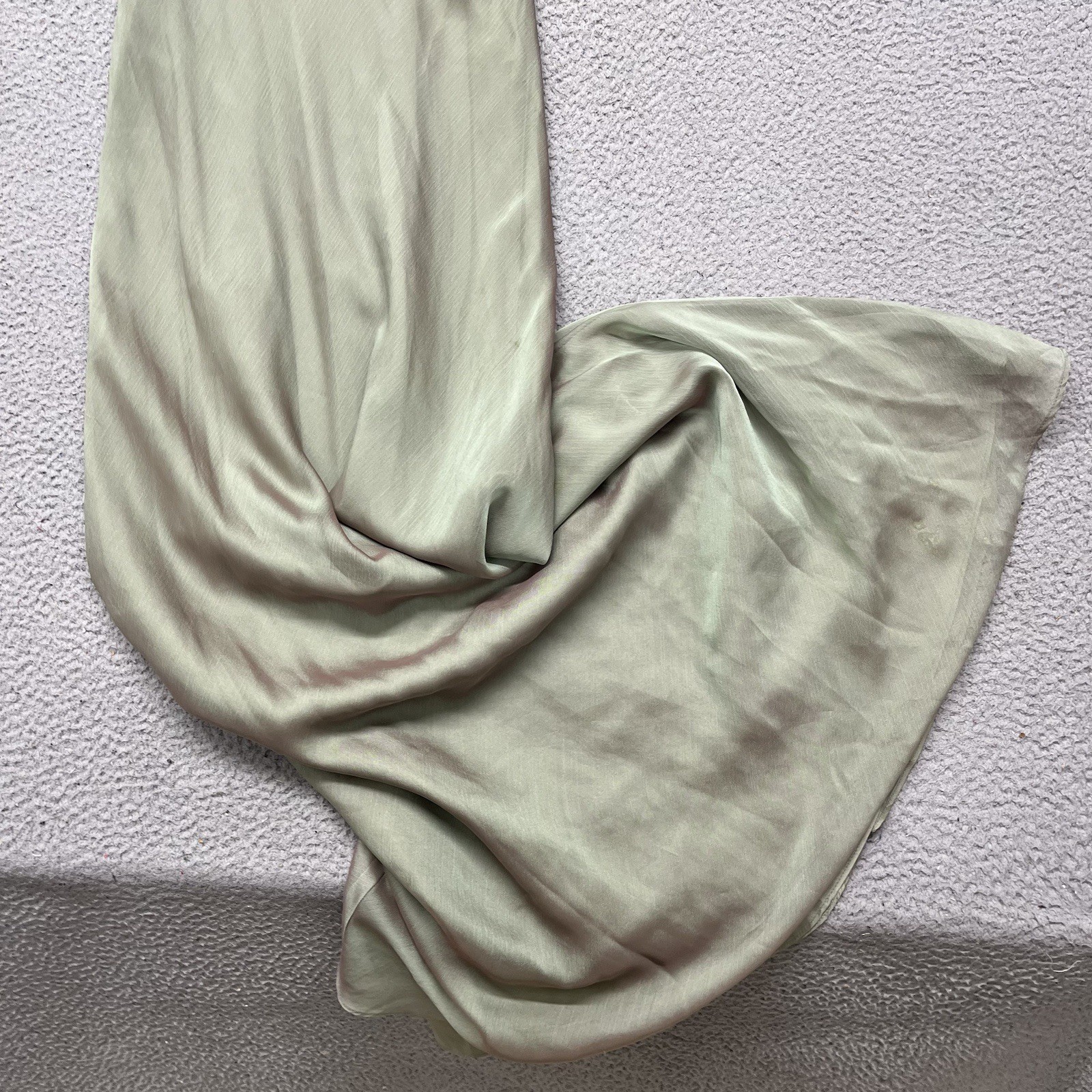 Y2K Michaelangelo Fairy Dress Womens 10 Green Iridescent Draped Neck 90s Chiffon