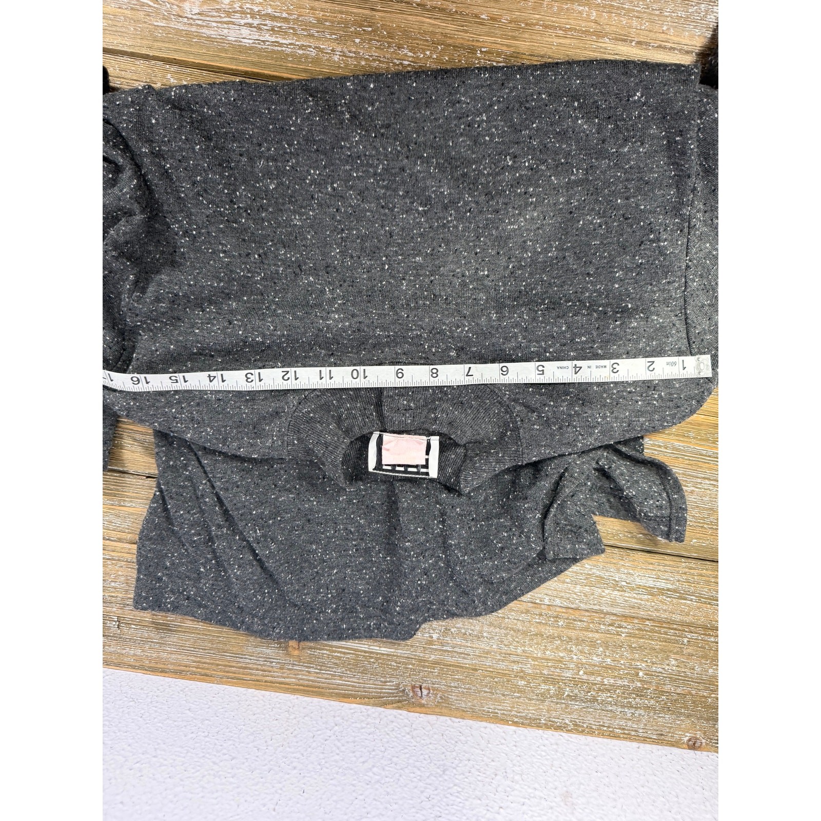 Vintage Teddi Mock Neck Top Womens Gray Speckled Minimalist M/L Grunge Soft Girl