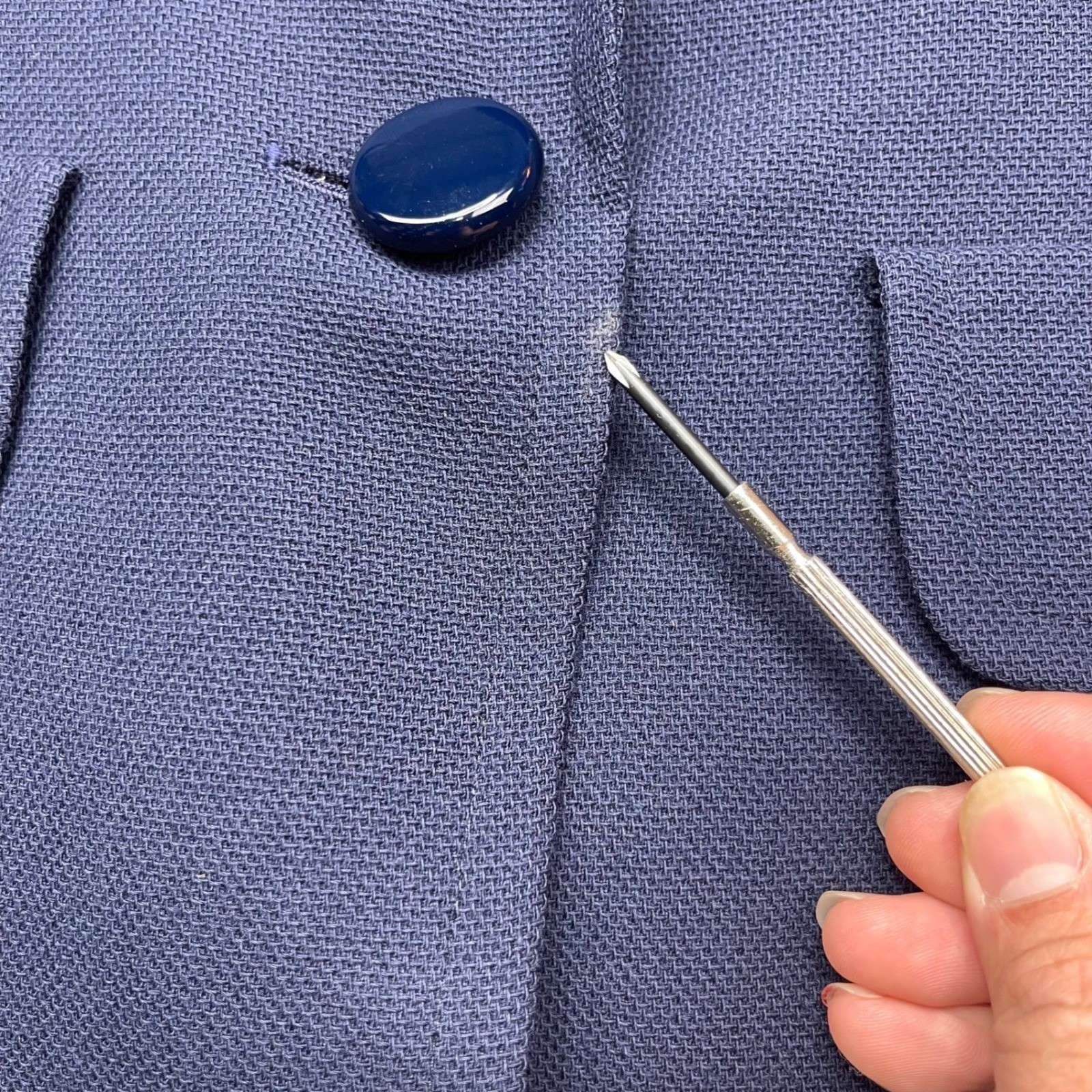 Vintage Yves Saint Laurent Variation Navy Wool Skirt Suit Blazer FR 42 US 10