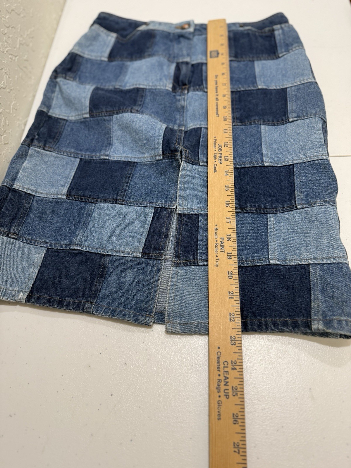 Vintage Y2K QPD PATCHWORK DENIM Maxi/Midi Jean Skirt Women’s Size 4 – 29″ W
