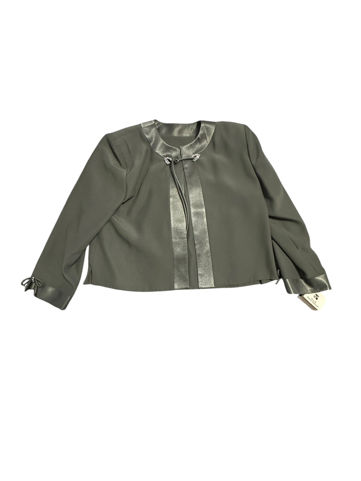 Vintage Ideas By Barbara Dress With Top Jacket Olive Green Ruffles Size S