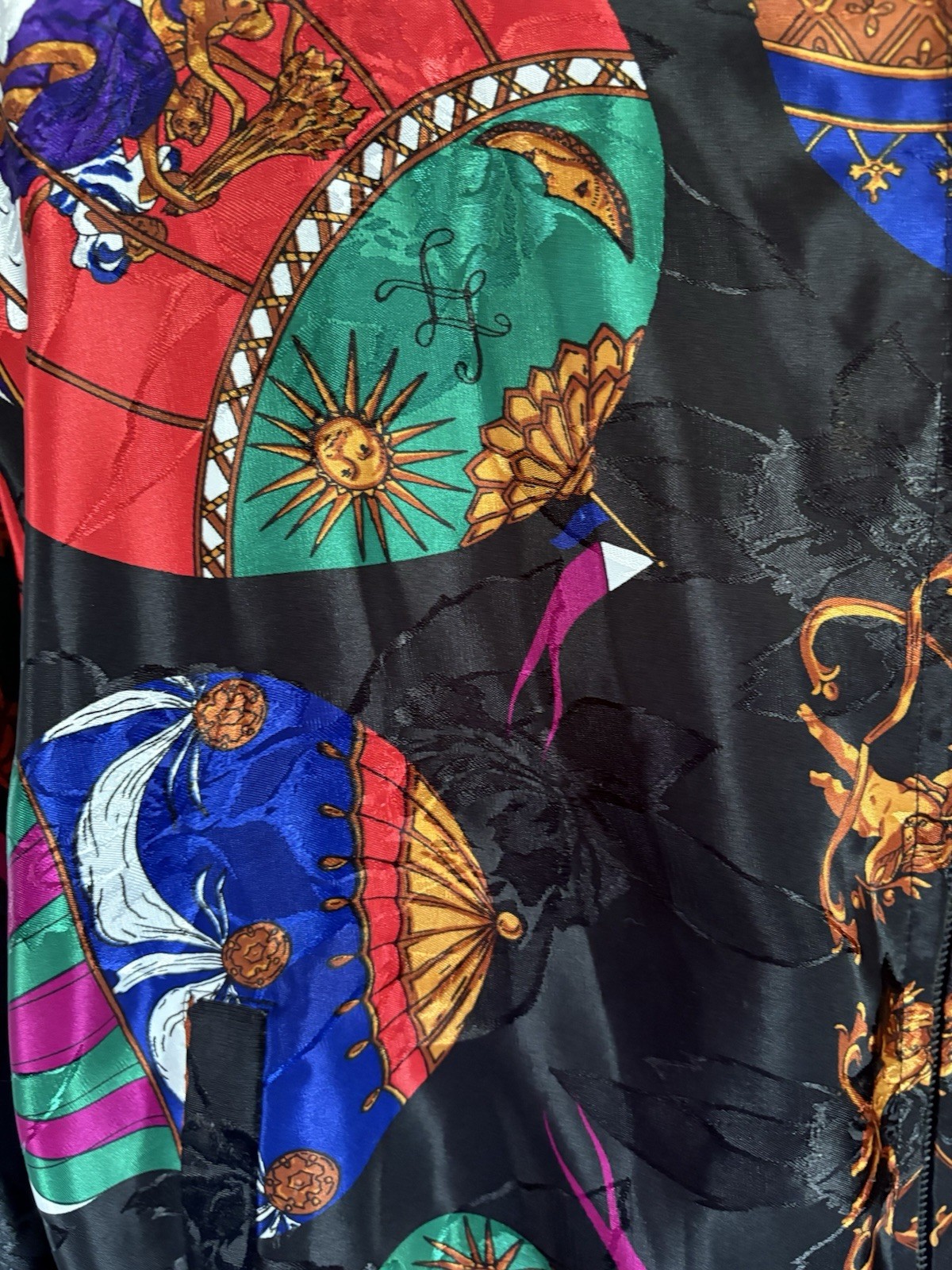 Vintage 80 90 Hot Air Balloon Jacket Coat Newport Beach Colorful Jazzy Artsy EUC