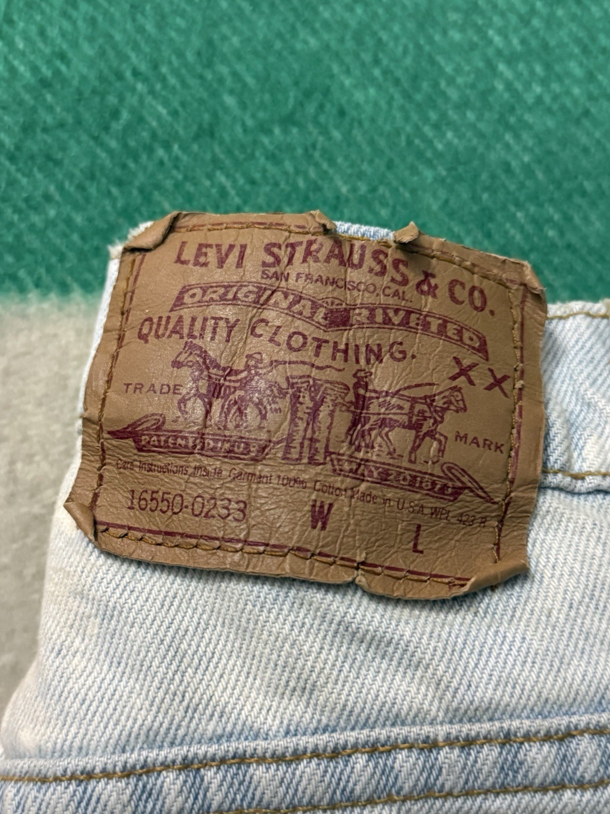 Women’s Vintage 90s Levis 16550-0233 Acid Wash Bleach Tie Dye Jeans 28/29 X 30
