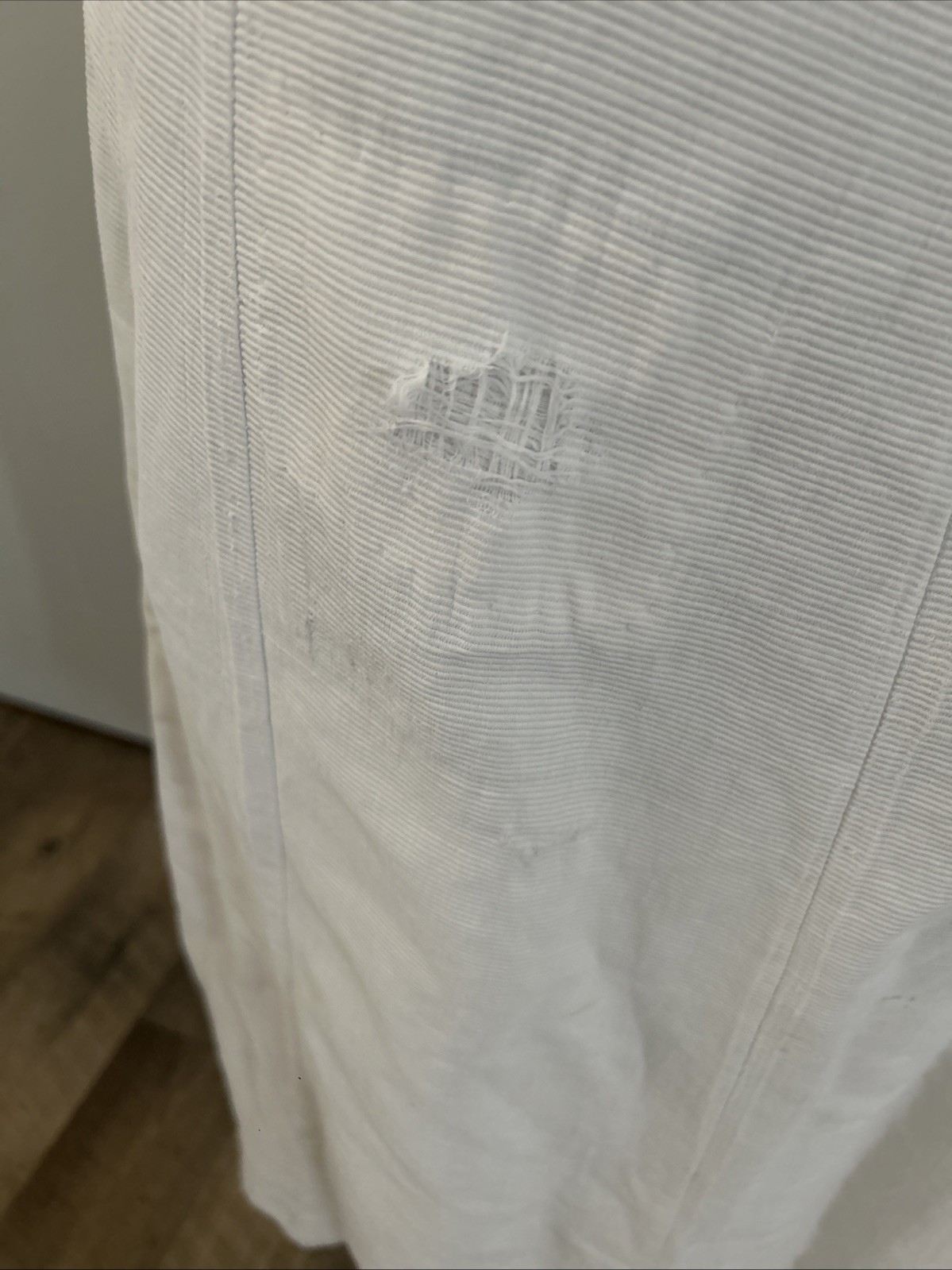 Antique White Heavy Ribbed Cotton Petticoat Patched Area
