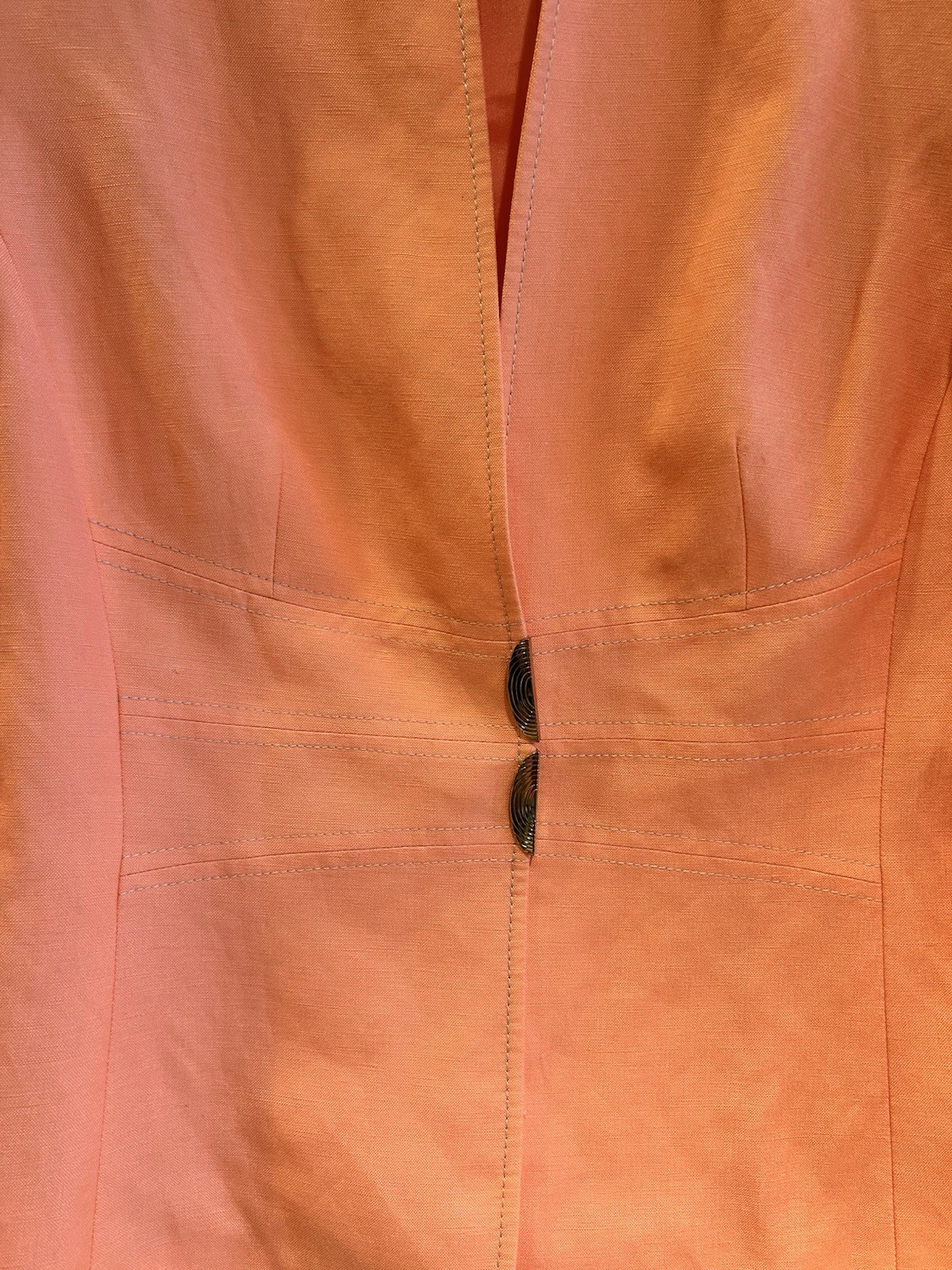 Isabella DeMarco Women’s Peach Coral Blazer with Snap Button Closure, Size 6