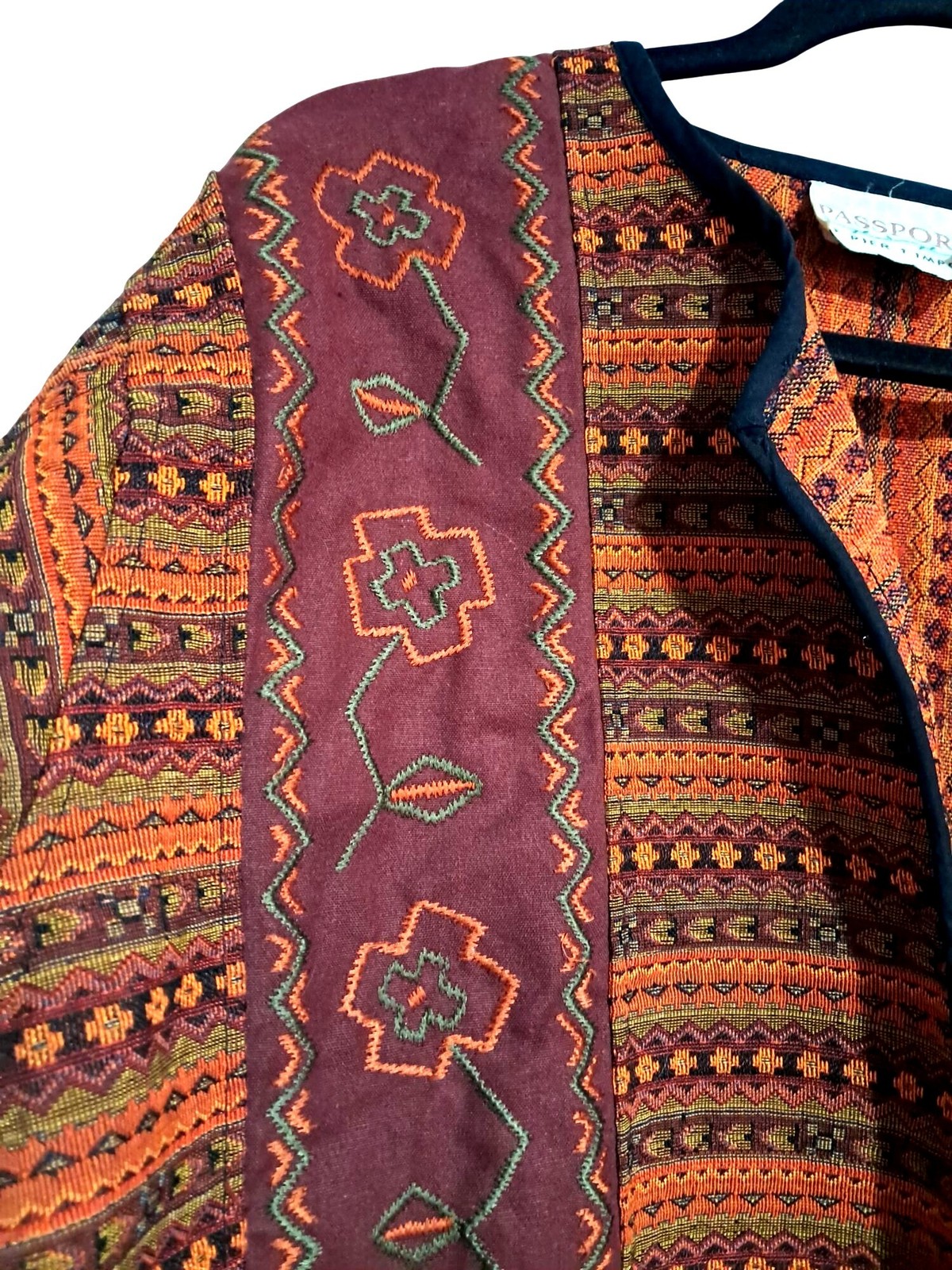 Passports Pier 1 Imports Jacket Womens Medium Multicolor Vintage Tapestry Boho