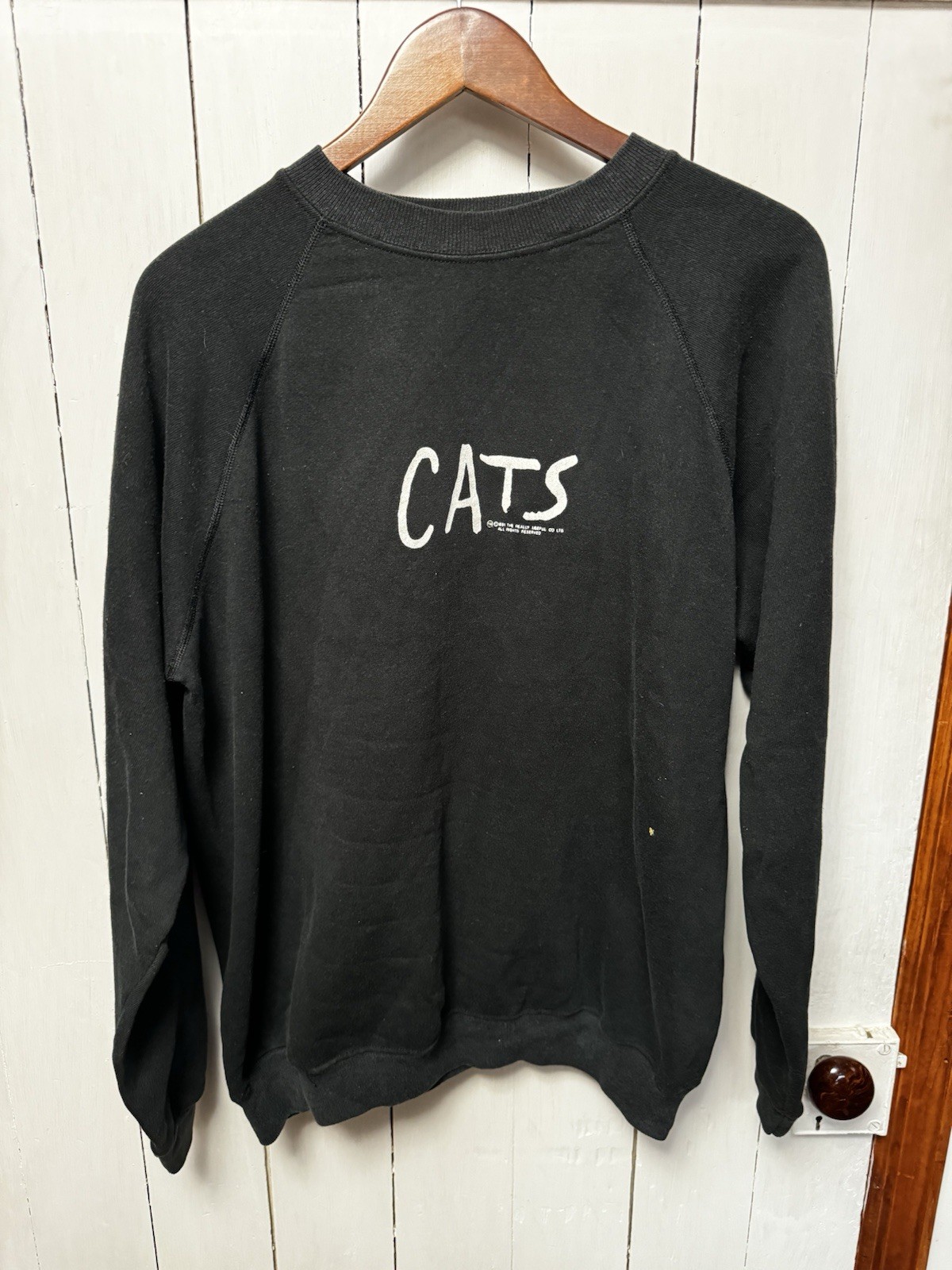 CATS Musical Broadway Show 1981 Crewneck Sweater Sz XL Black Vintage