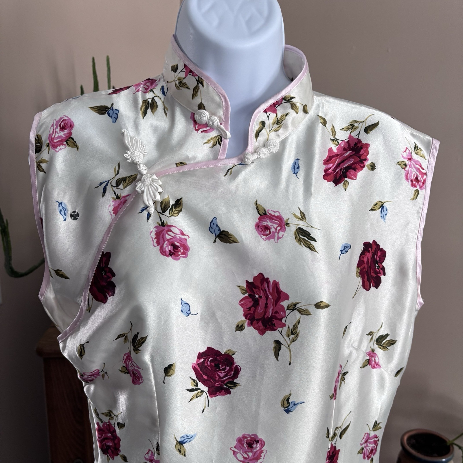 100% Silk Maxi Nightdress Dress Gown By Plants Floral Cottagecore Fairycore *