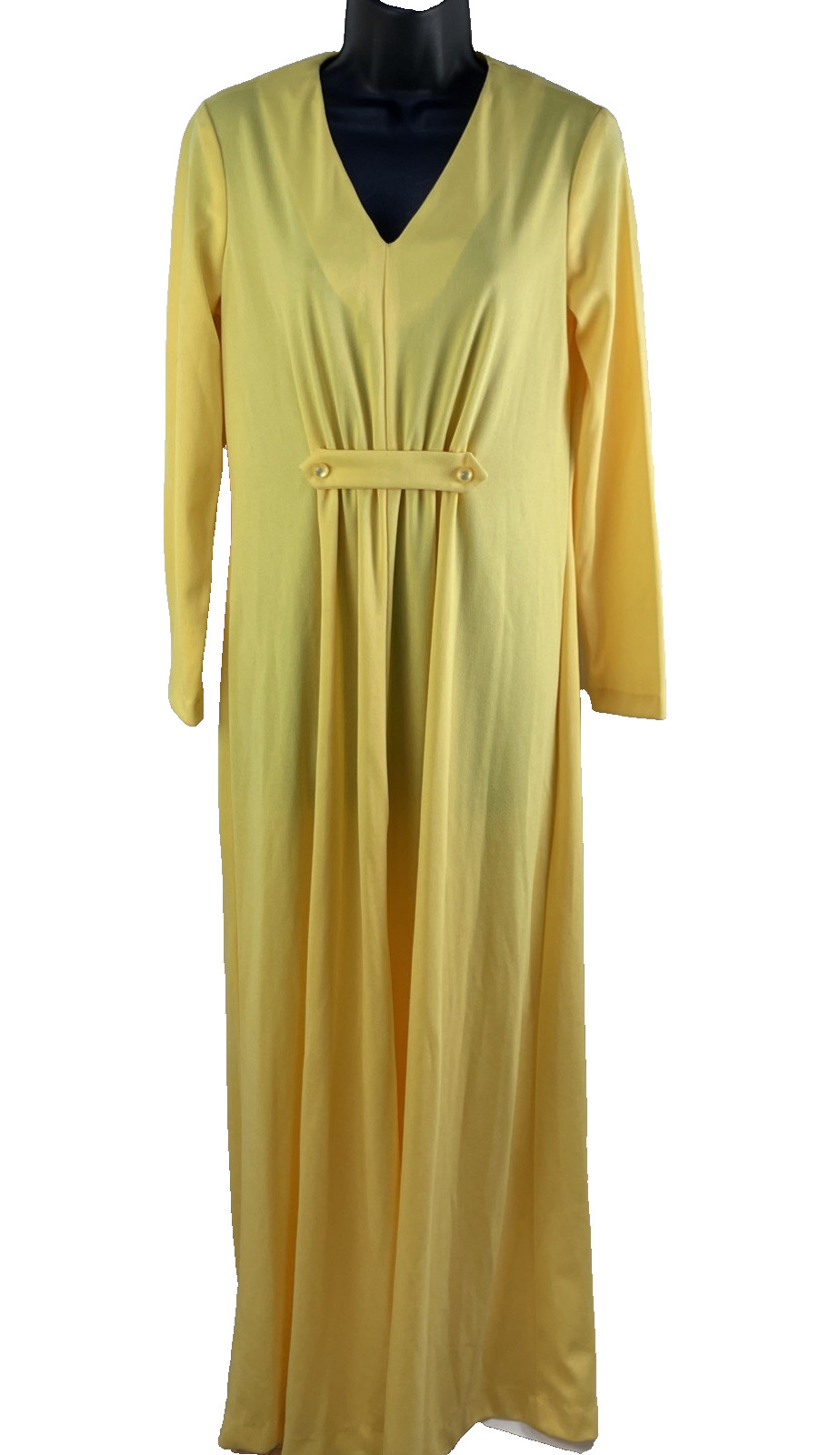 Vtg 70’s 100 Parkhouse Dallas Maxi Lounge Dress V Neck Polyester Size 12