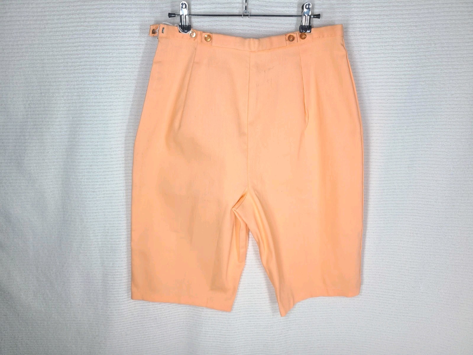 NOS Vintage 1960s Women’s Shorts 31w Large Orange Canvas Adjustable Waist Retro