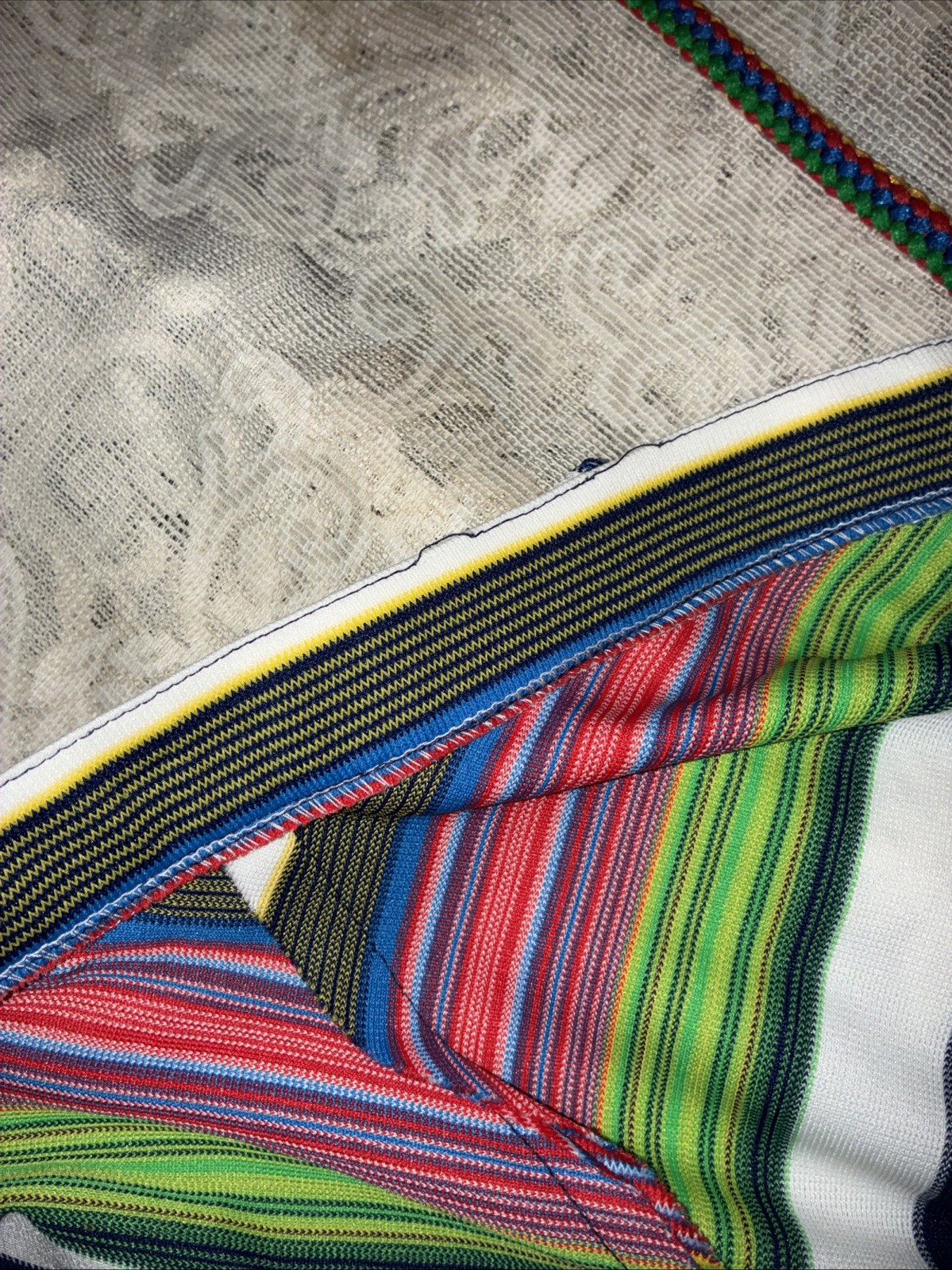 Vintage 70s Tomboy of California? Retro Rainbow Stripe A Line Mini Skirt