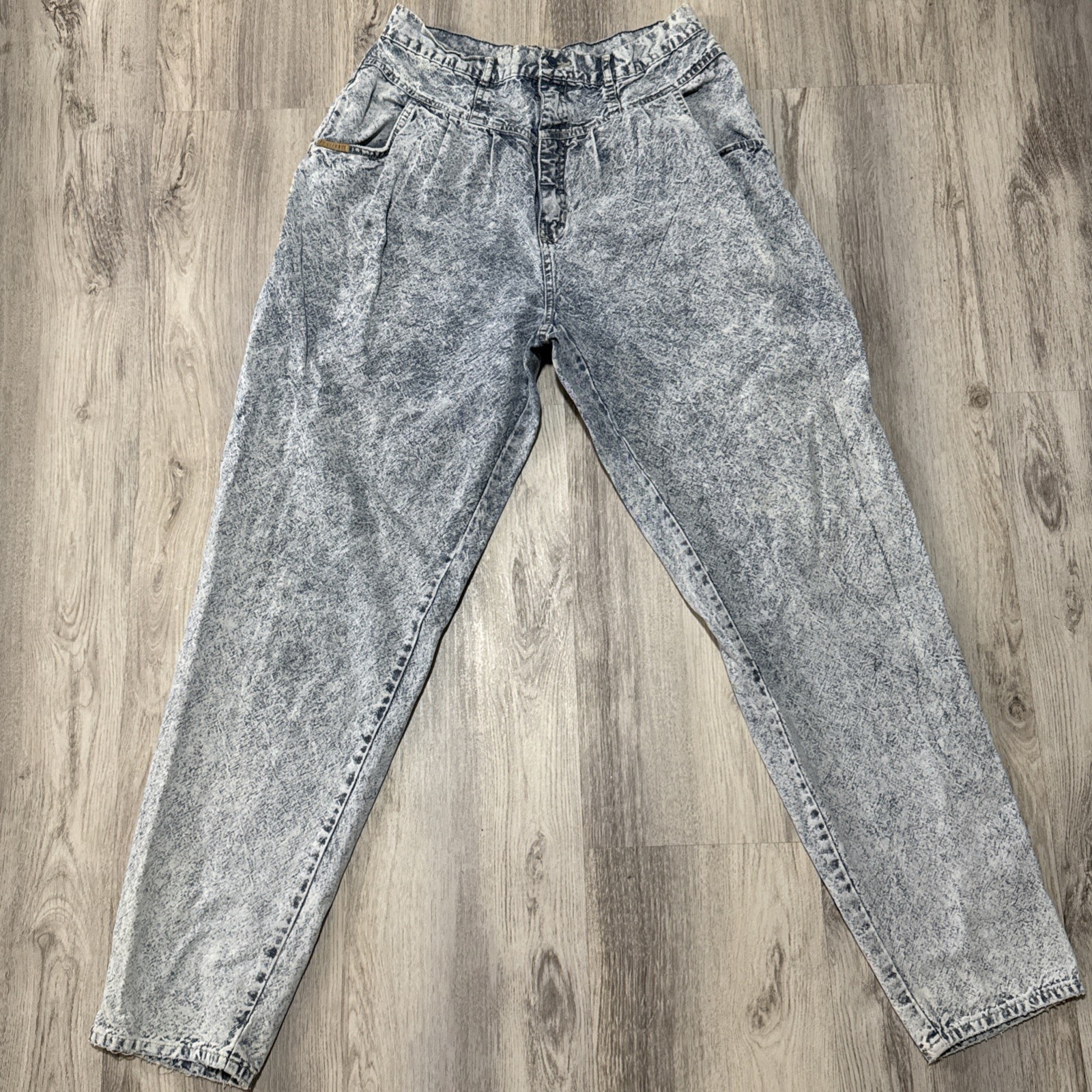 PS Gitano High Waist Pleated Tapered Mom Jeans Sz 16 Long Acid Wash 80s Vintage
