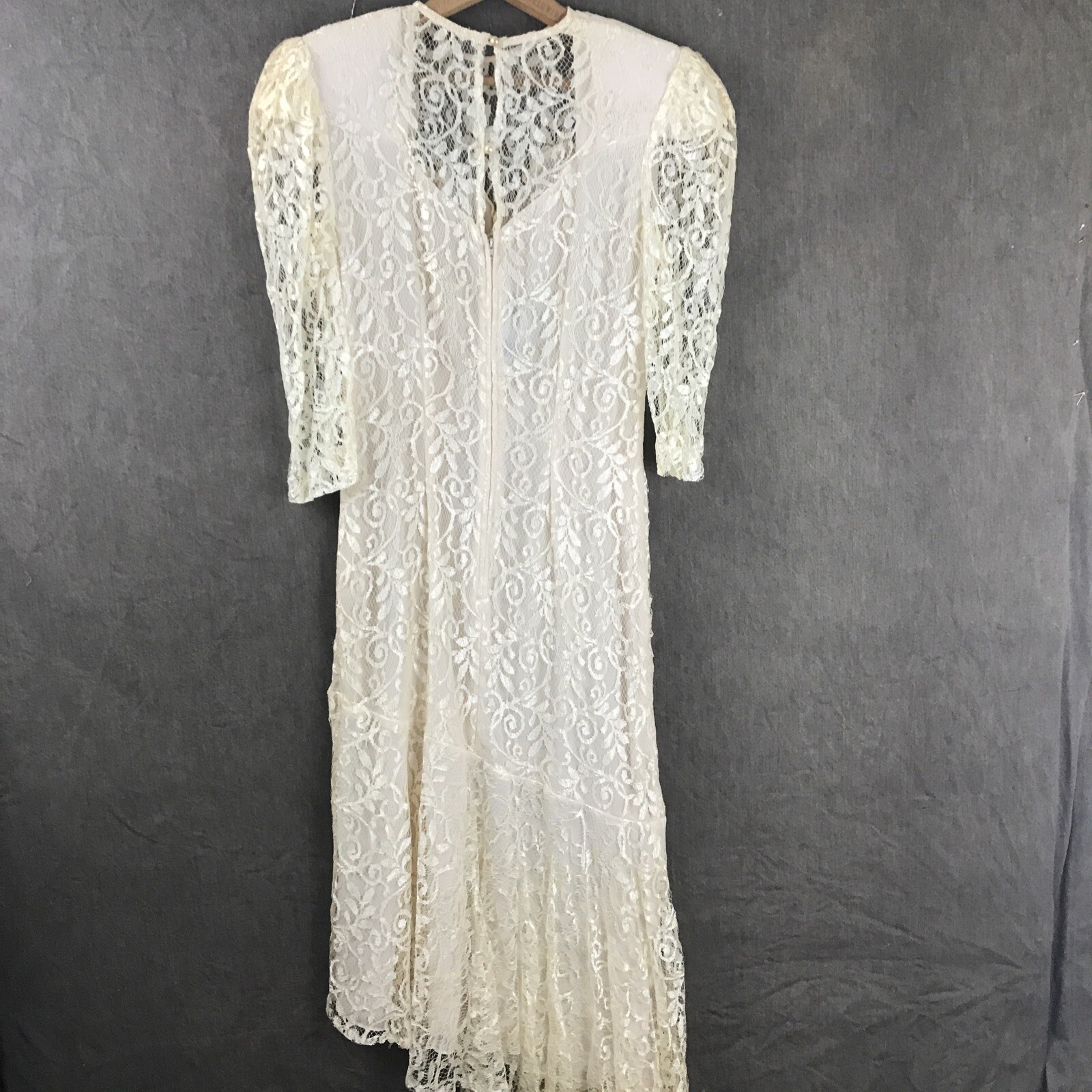 VTG Ala Carte California 80s Cream Color Lace Party Prom Wedding Dress Size 7/8