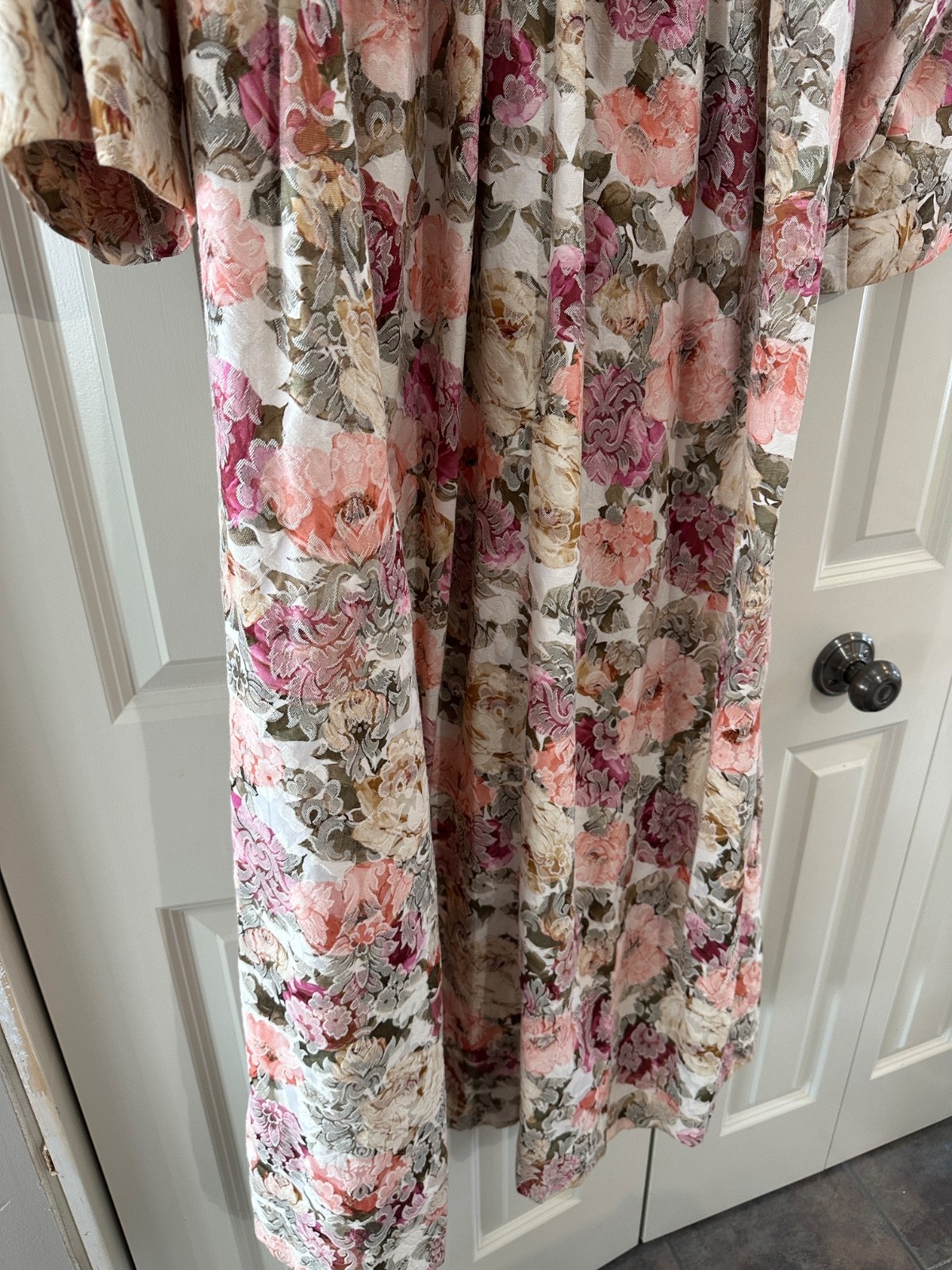 VTG 80’s 90s Ariel Peter Keyloun Floral Maxi Caftan Hostess Gown M Lagenlook