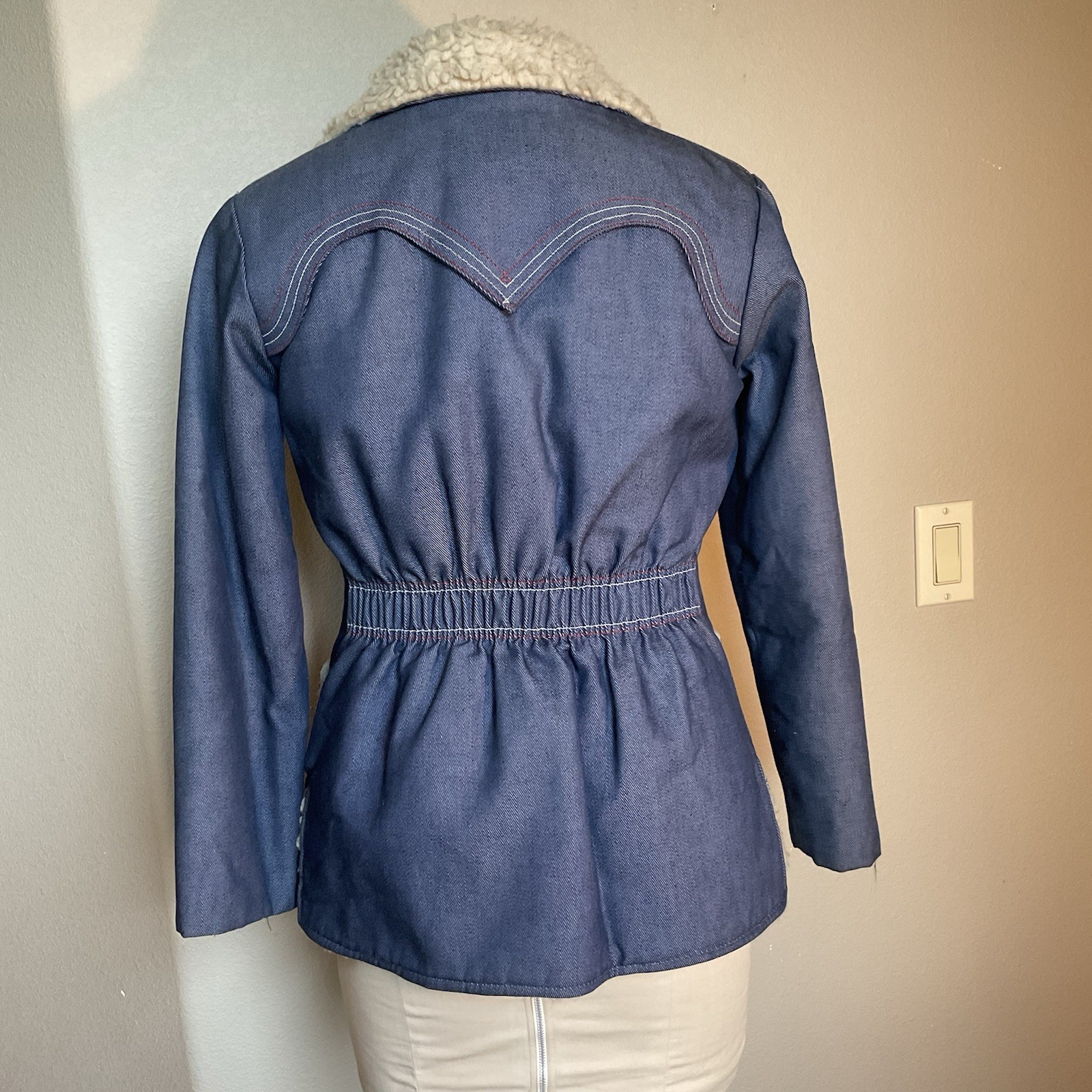 Prior Westerns Denver Womens Vintage Denim And Sheering 1960-1970? Chore Coat