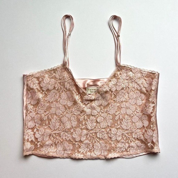 Vintage Victoria’s Secret Gold Label 1991 Pink Lace Top