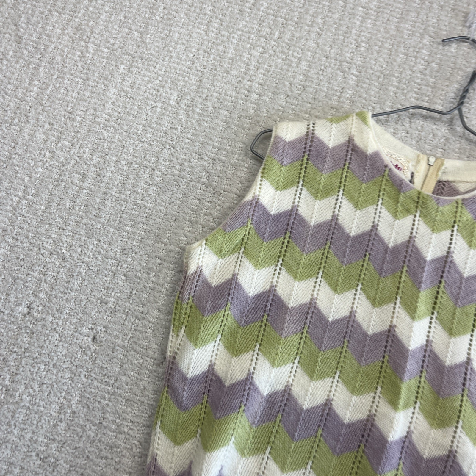 VTG Y2K Carlyle Sleevless Knit Top Multicolored Pastel Retro Revival Wom Read