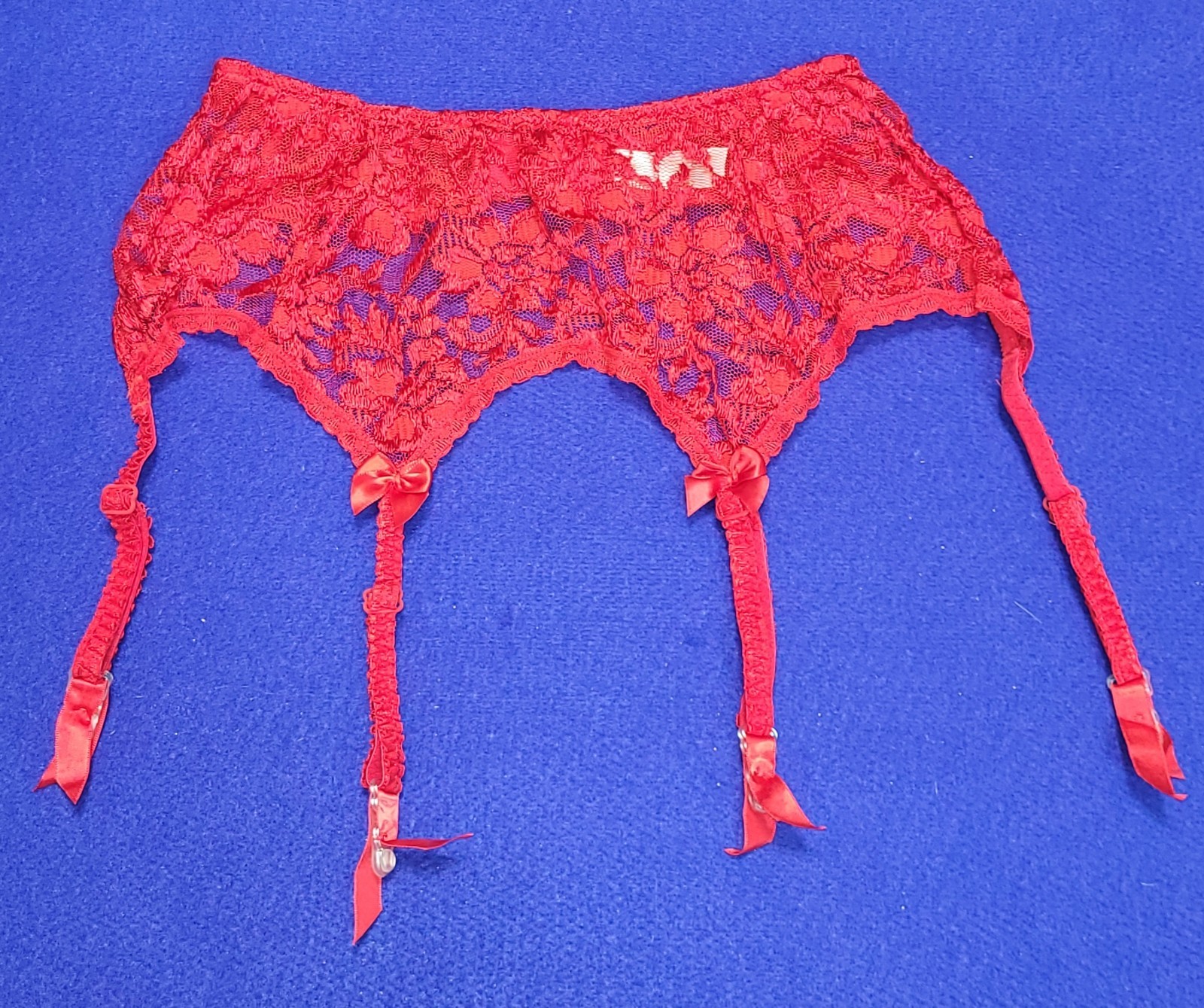 Vtg 90 VICTORIA’S SECRET Gold Label RED Lace SEXY BOUDOIR PIN-UP Garter Belt O/S