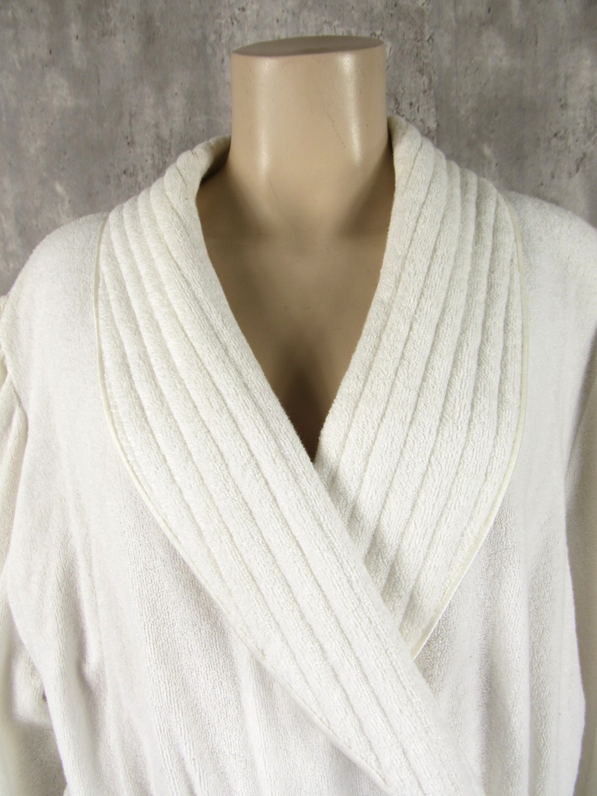 Vintage 80s Vanity Fair NOS NEW White Cotton Terry Lounging Robe 2XL XXL
