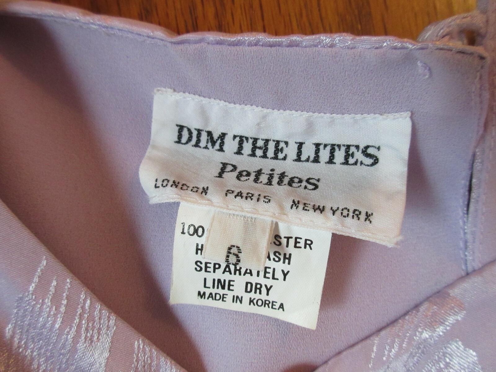 Vintage 80’s Lavender Blouson Dress Sz 6 Petite Peplum Pleats Dim the Lites