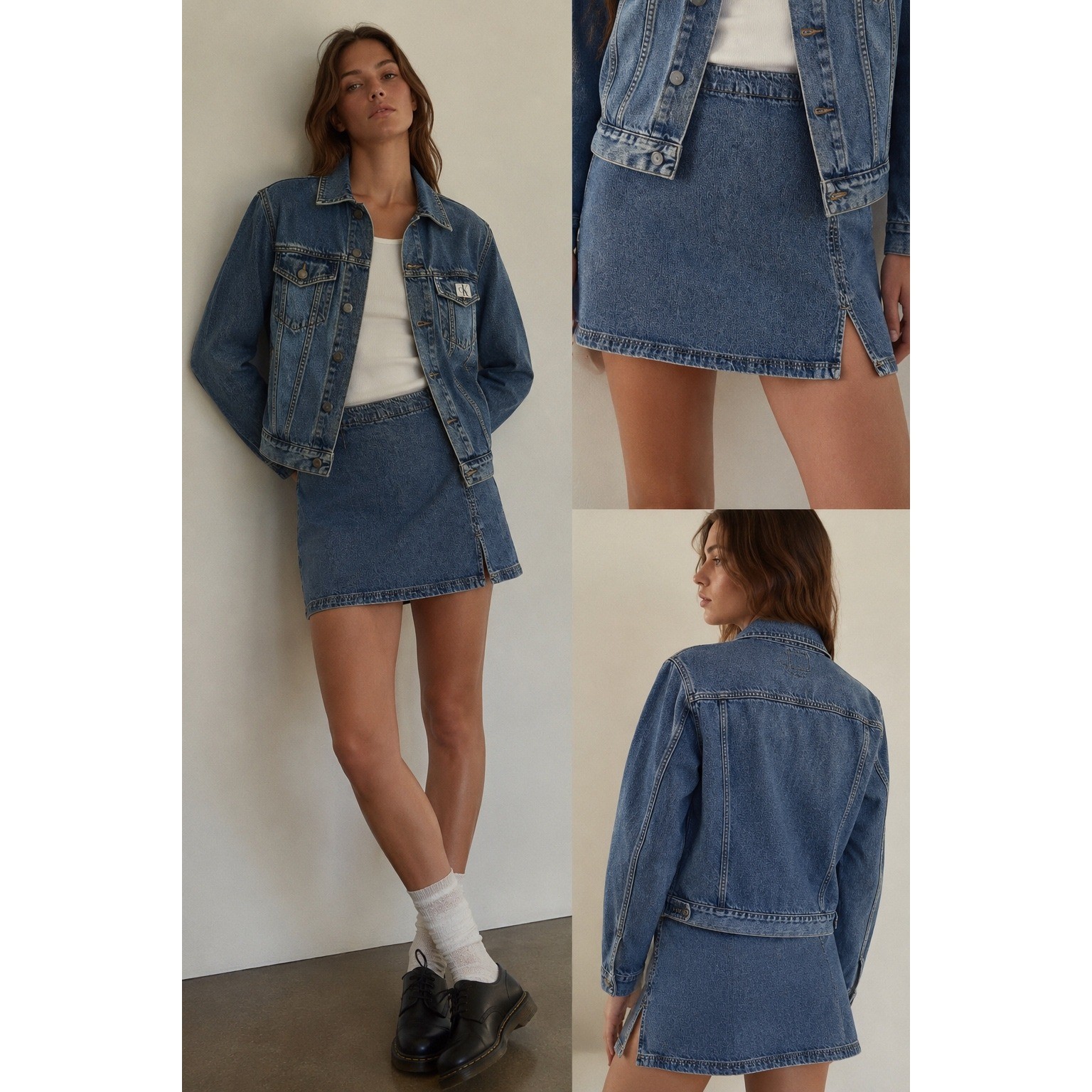 Vintage Xhilaration Denim Mini Skirt Y2K 90s A-Line Side Zip Blue Size 11