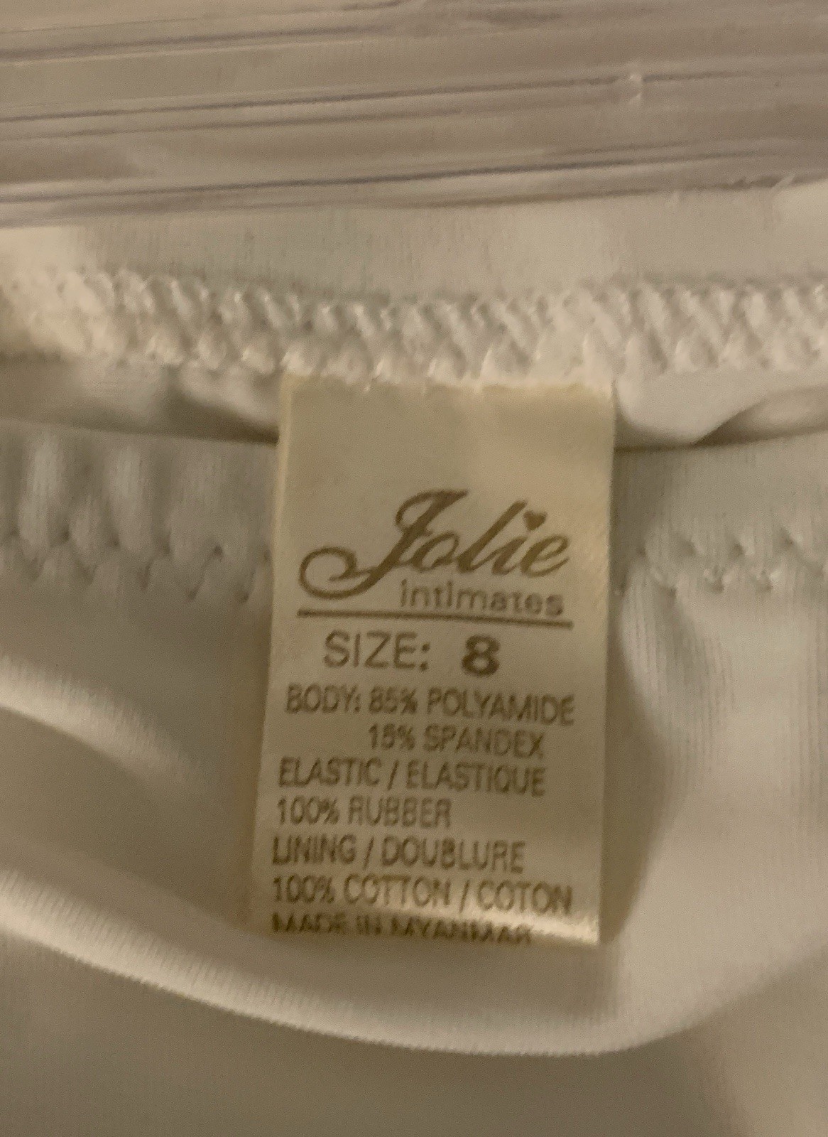 Lot Of 5 Vtg Jolie Intimates Hi Cut Brief Panties White Microfiber Stretch Sz 8