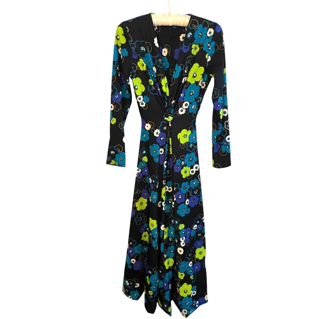 Vintage 70’s Floral Print Long Sleeve Maxi EUC SZ 00