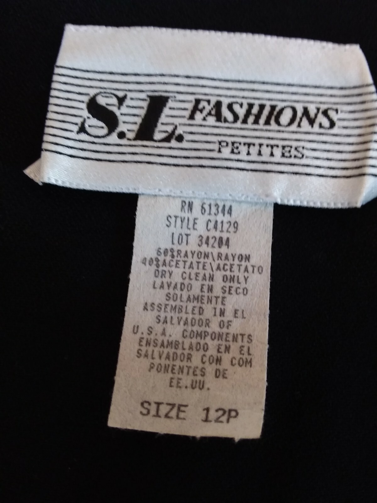 VINTAGE DRESS BUTTON-UP S.L. FASHIONS Size 12P (see measurements) Leopard Trim