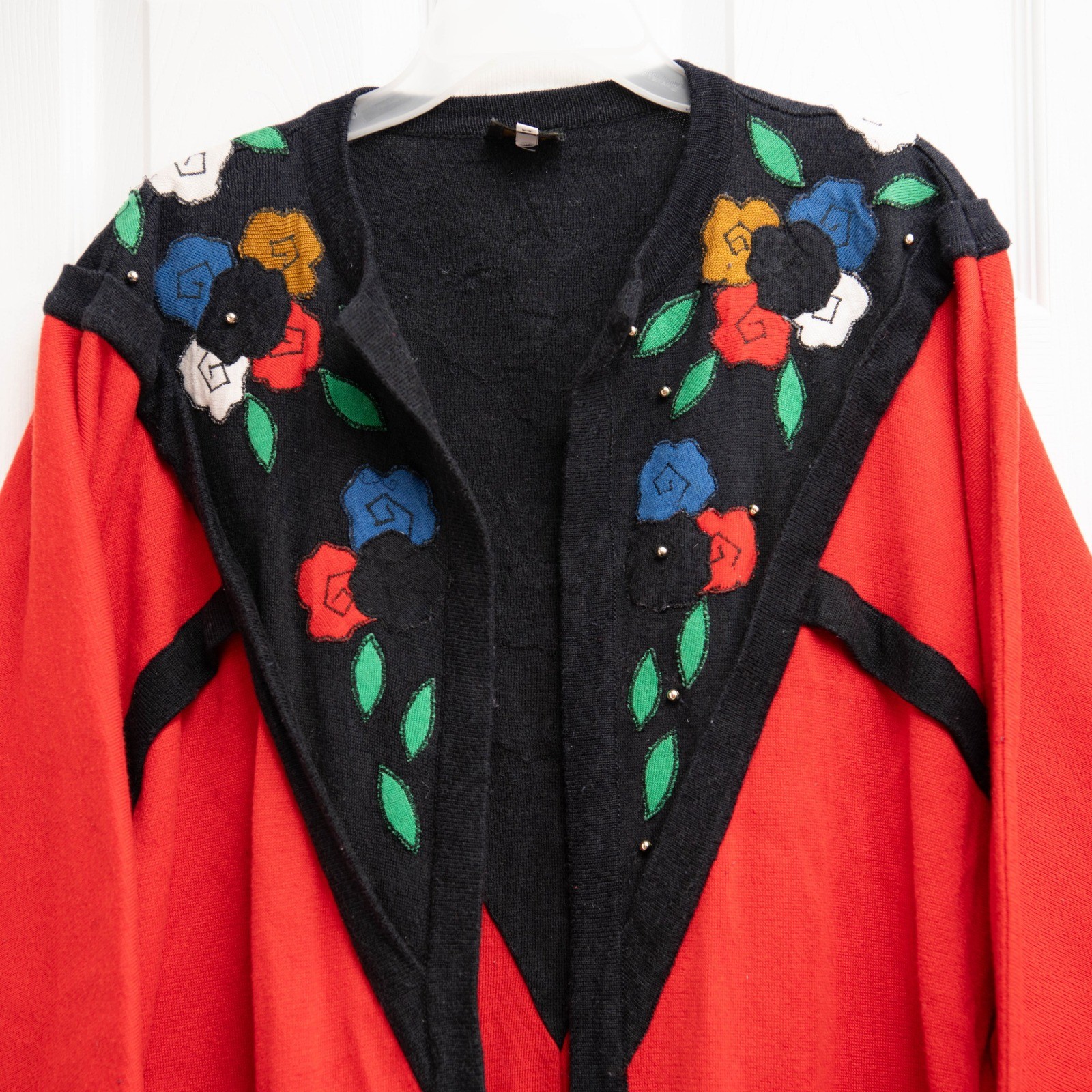 VTG GrandmaCore Sweater XL Colorblock Bold Retro Maximalist Eclectic Artistic