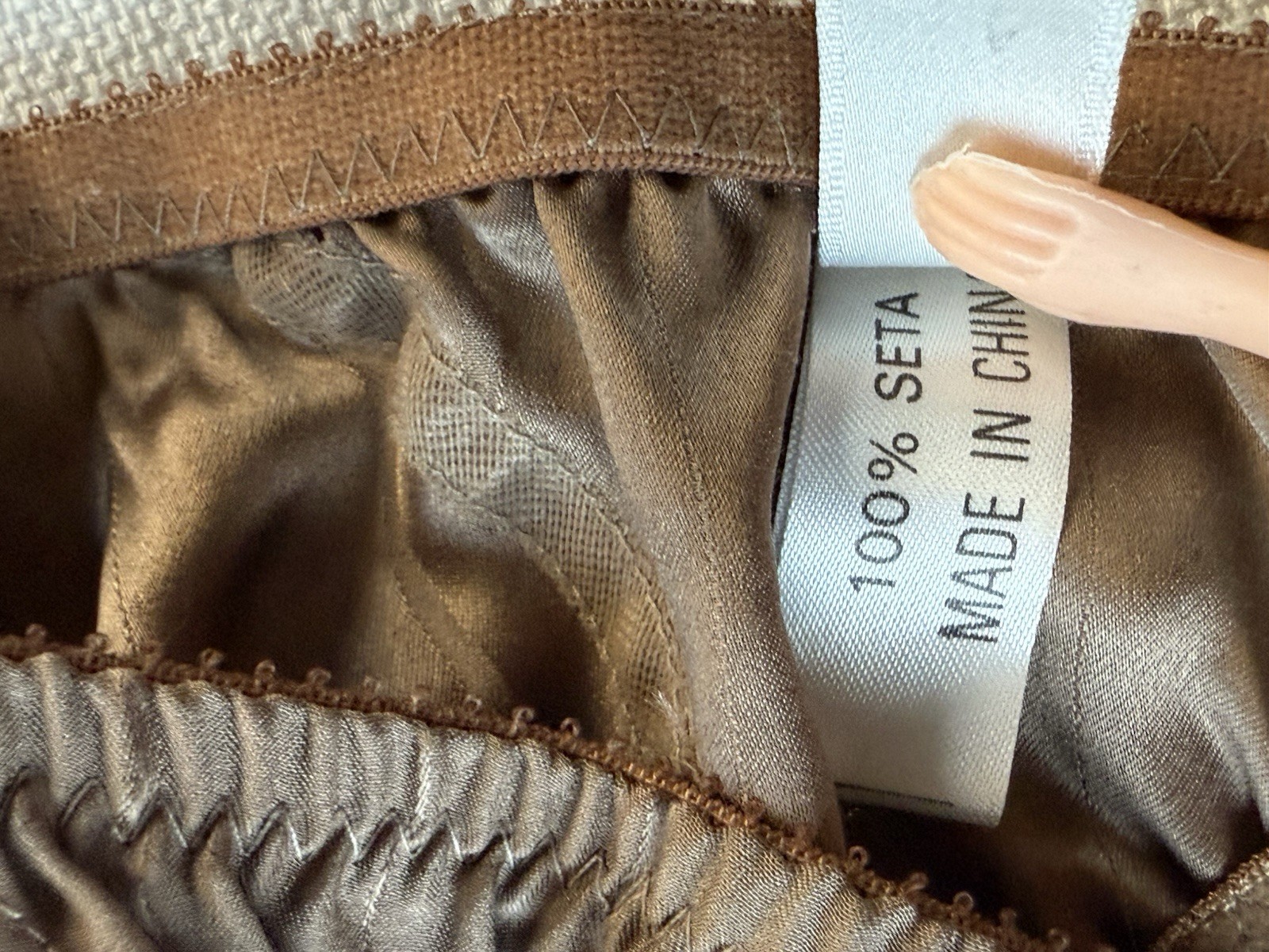 Vtg Vivine La Rinascente Bra 100% Silk M L Bralette Mocha Brown Stripe NOS