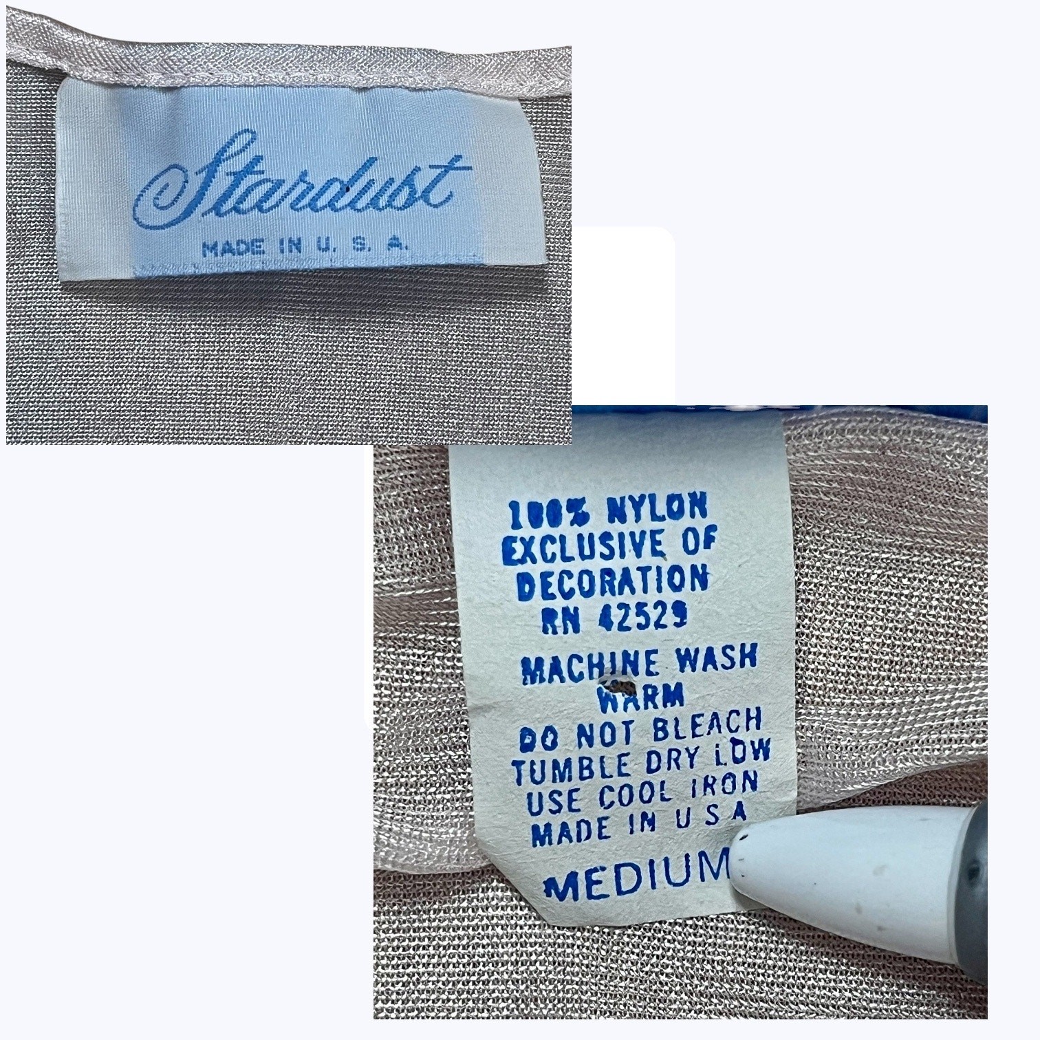 Vintage Stardust Pink Nylon Lace Floral Embroidered Nightgown Sz M Romantic USA